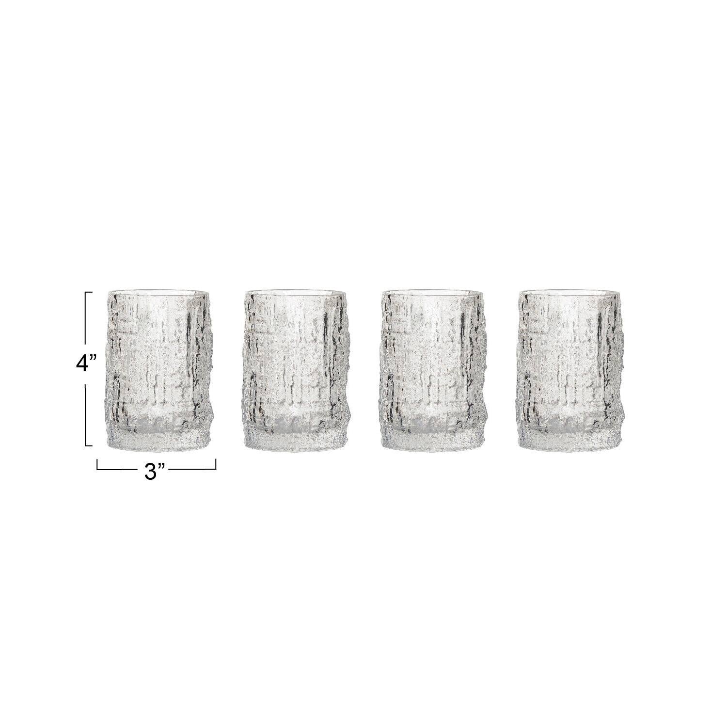 Hello Honey® 10oz. Clear Glass Embossed Design Drinking Glasses, 4ct.