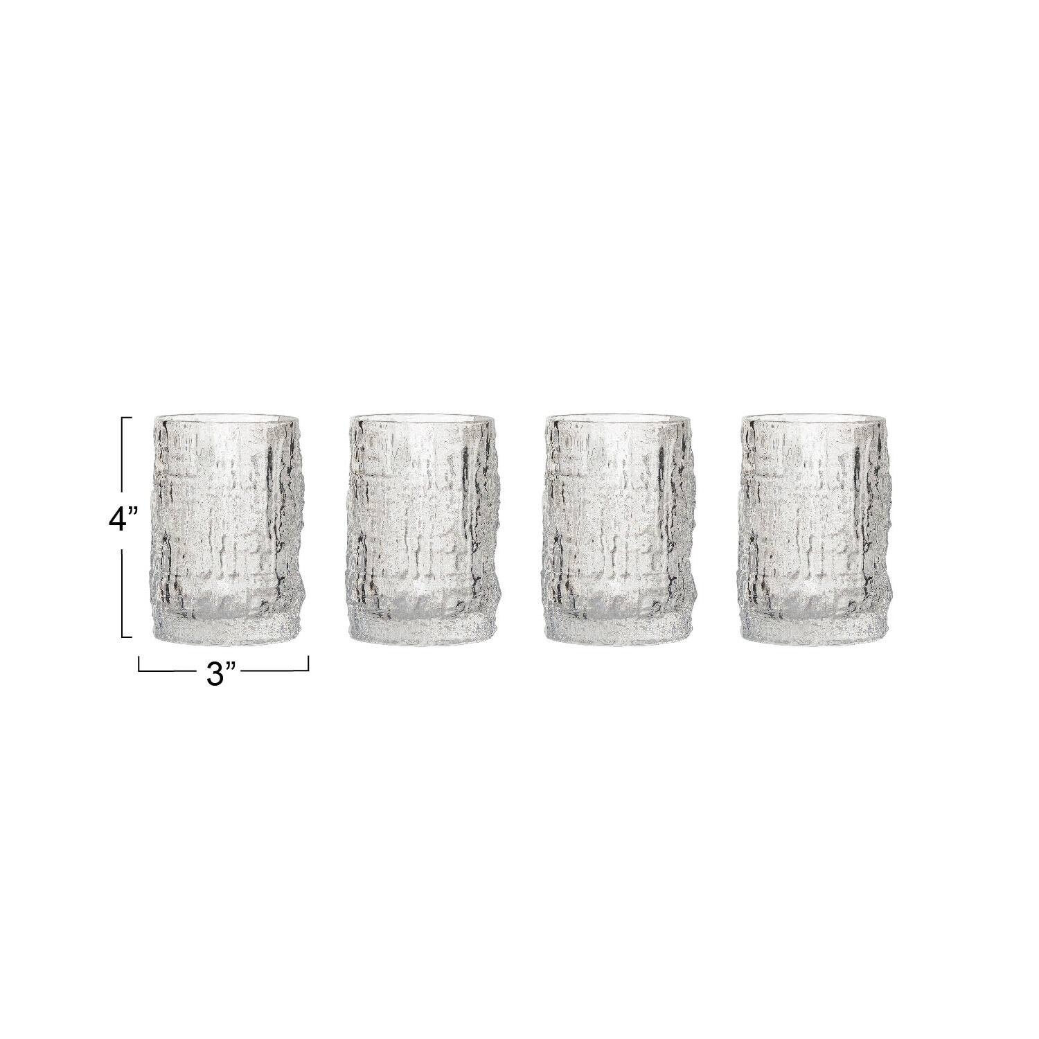 10oz. Clear Glass Embossed Design Drinking Glasses, 4ct.