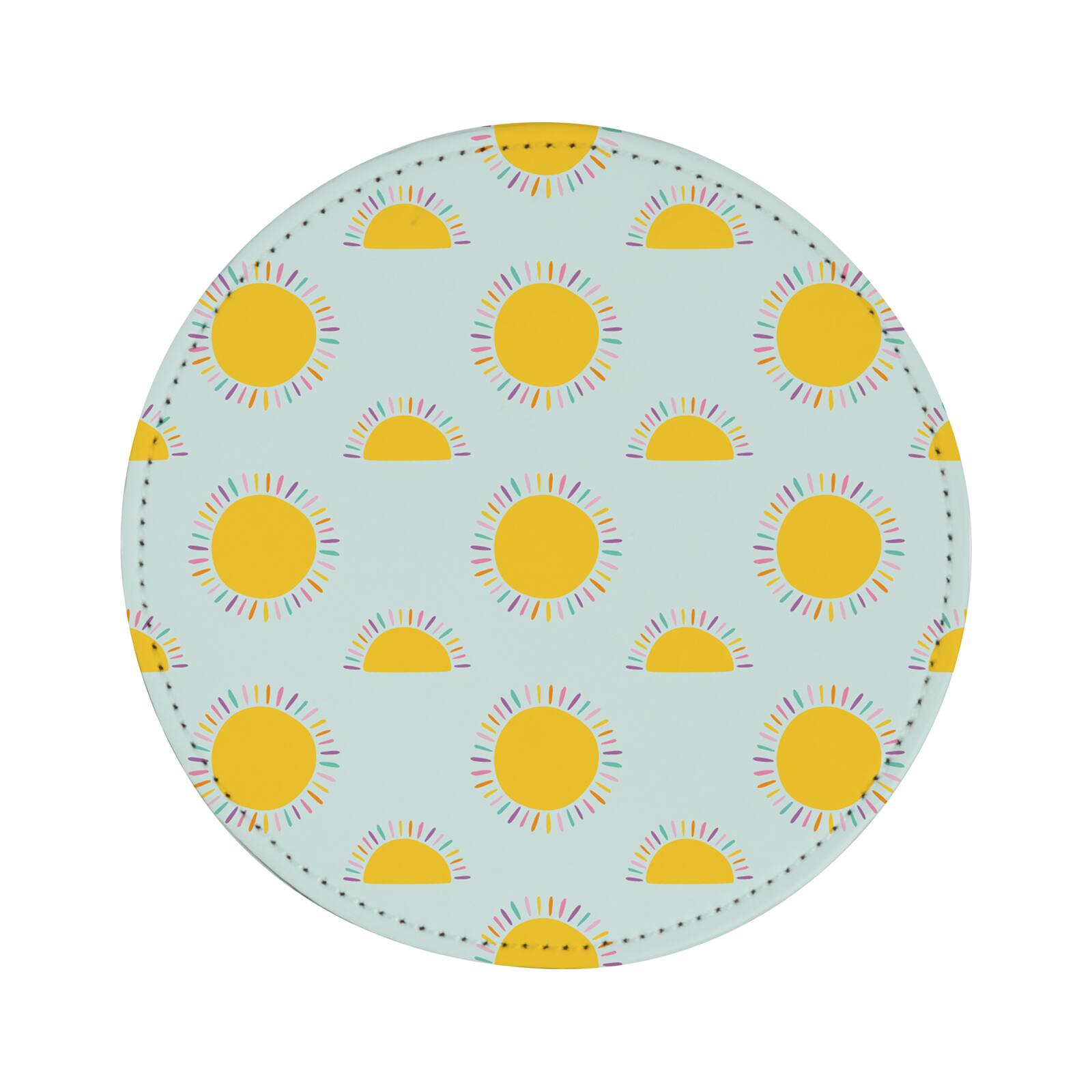 Craft Express White PU Leather Round Coasters, 4ct.