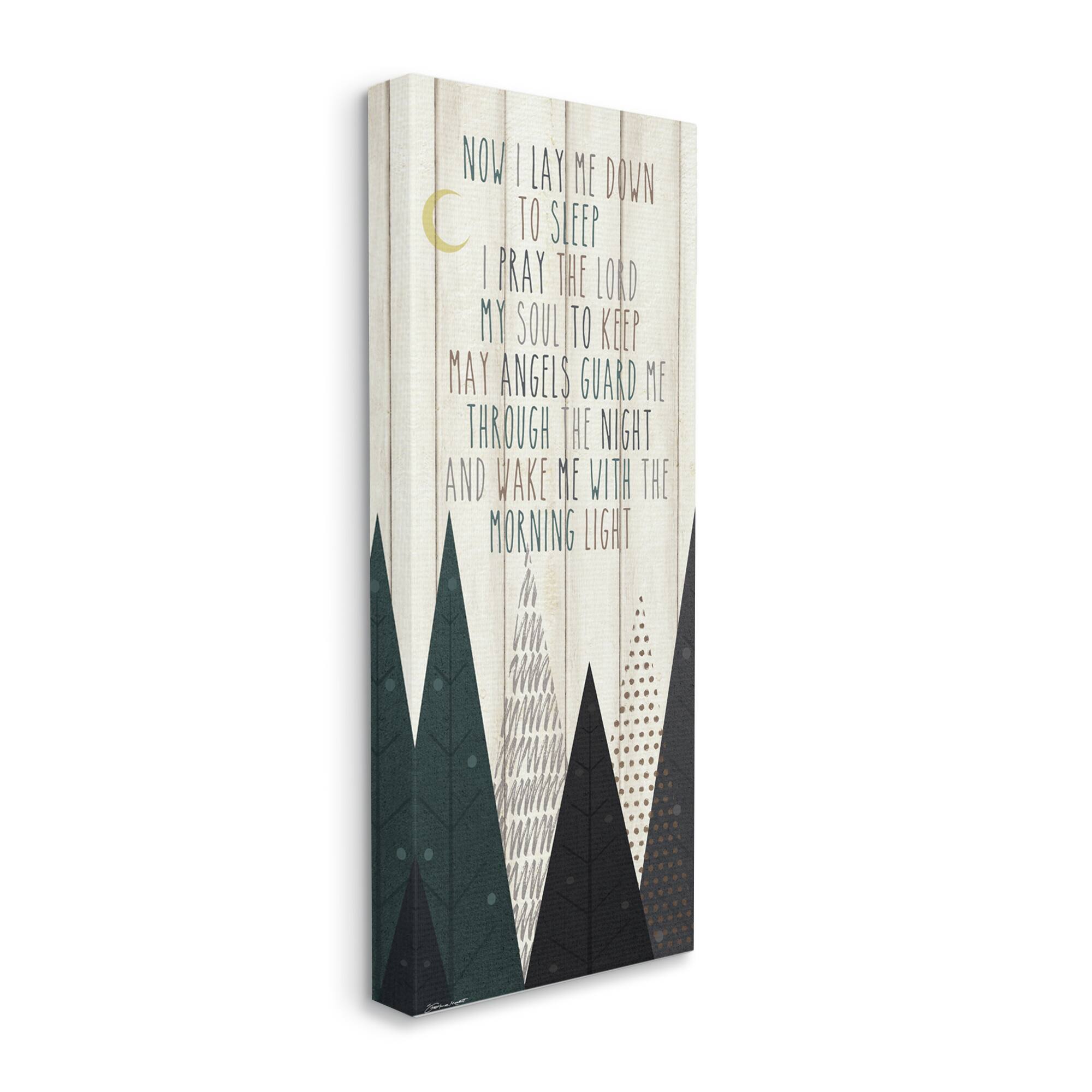 Stupell Industries Lay Me Down To Sleep Quote Triangle Tree Forest Canvas Wall Art