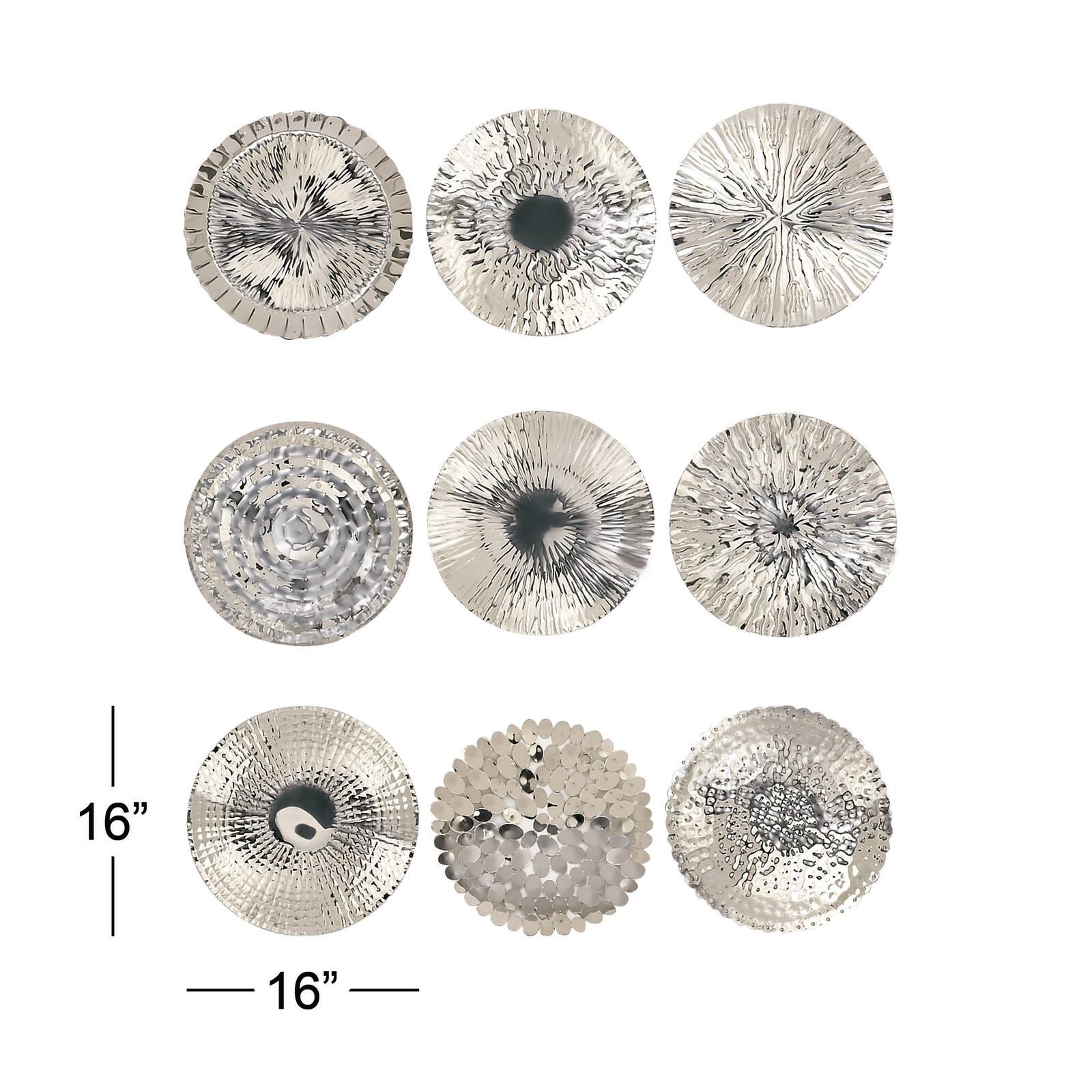 Silver Stainless Steel Glam Wall Décor Accent Set