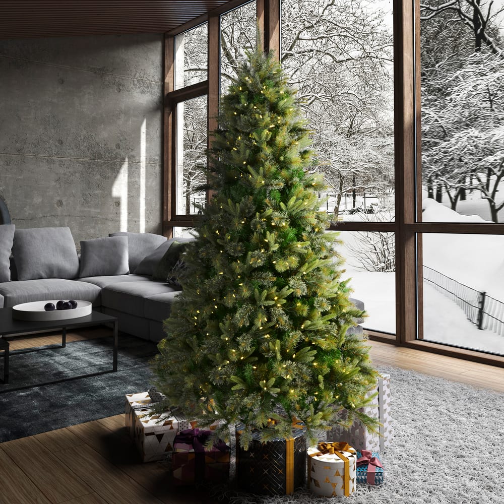 7.5ft. Pre-Lit Cashmere Pine Artificial Christmas Tree, Warm White Dura-Lit&#xAE; LED Lights