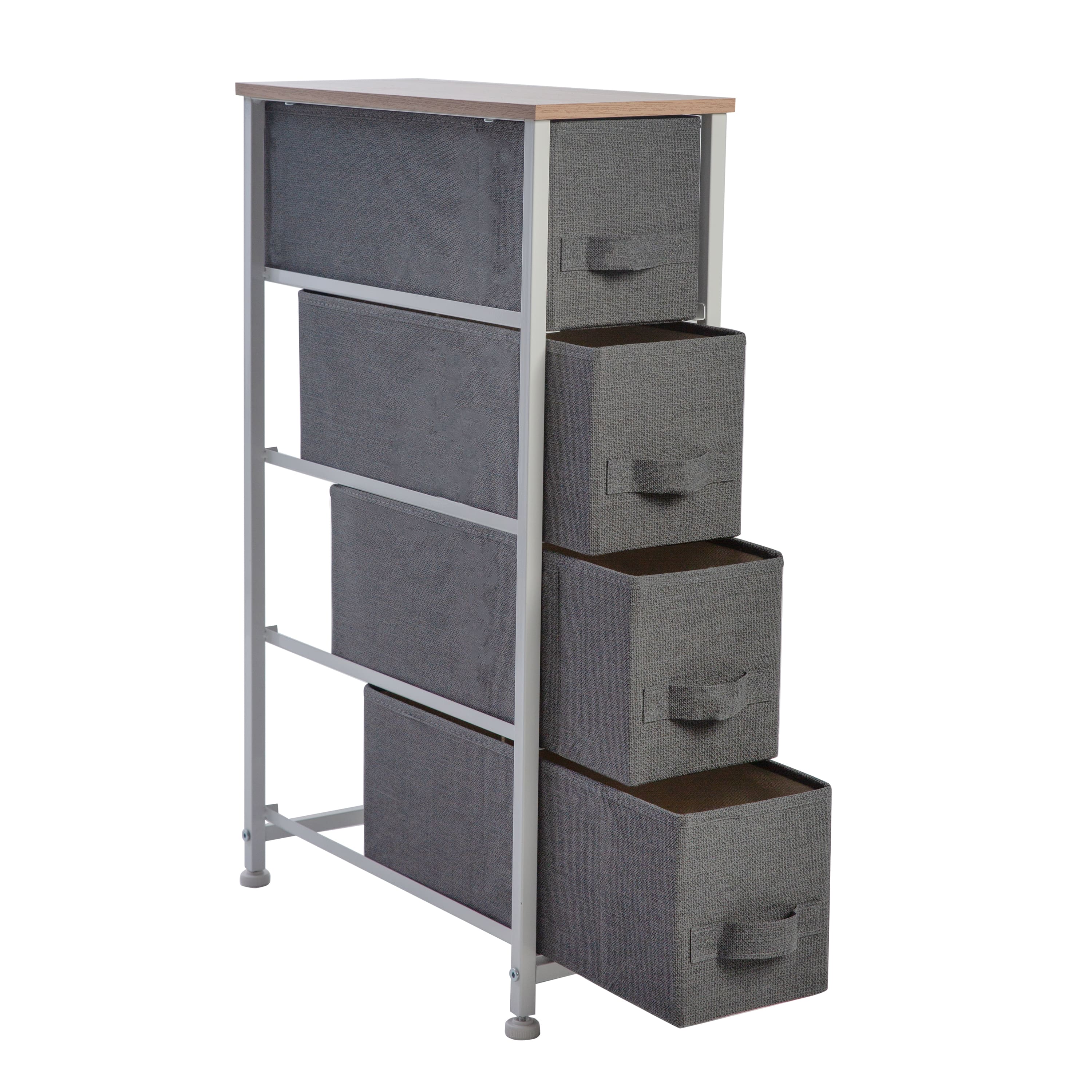 Simplify Gray 4 Drawer Narrow Storage Chest