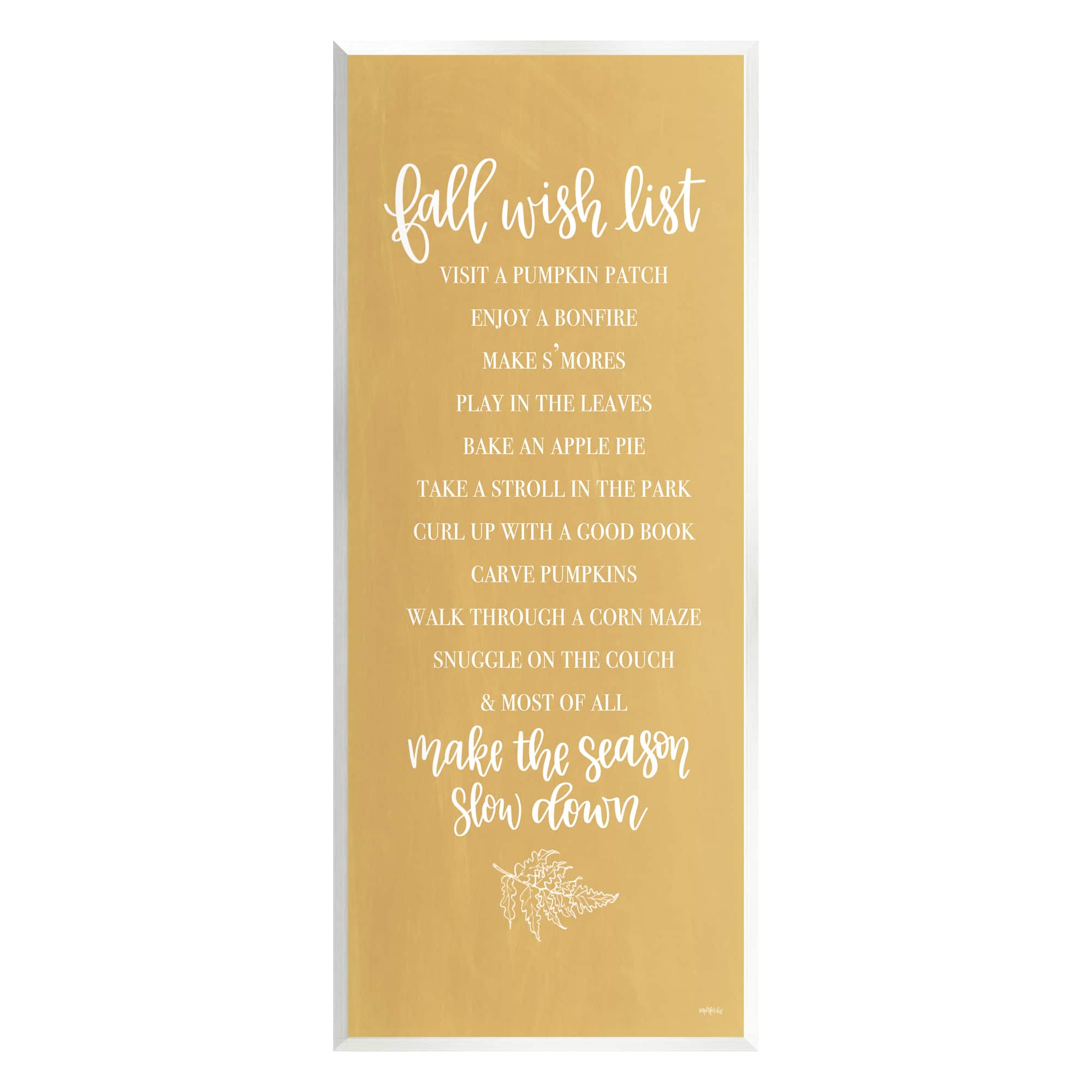 Stupell Industries Tan Fall Wish List Wall Plaque Art