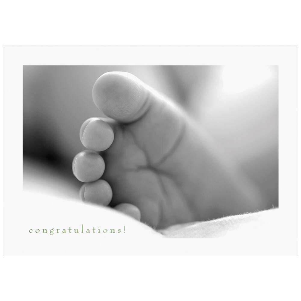 JAM Paper Baby's Foot Blank Congratulations Cards & Envelopes Set, 25ct.