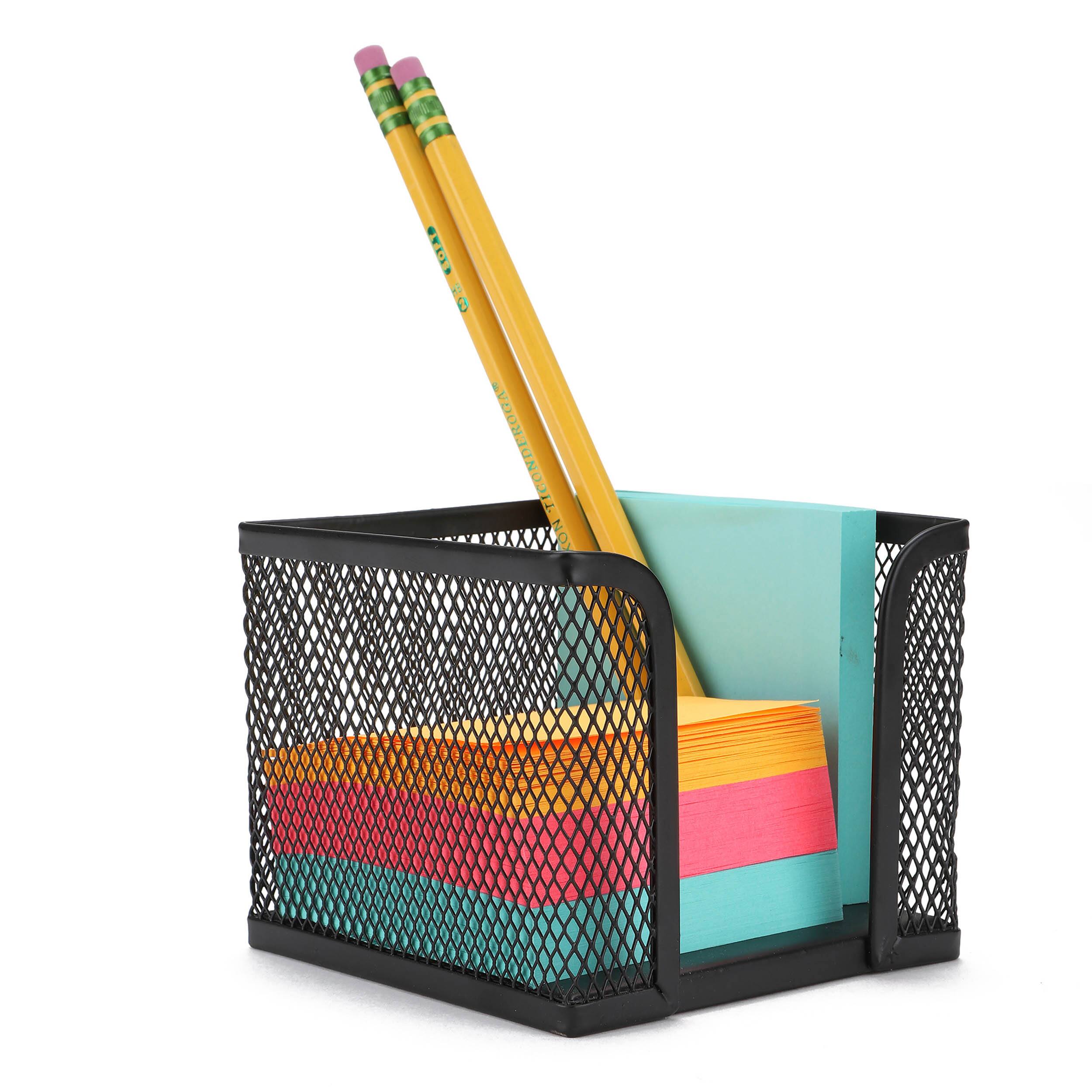 Mind Reader Black 2-Pack Metal Mesh Memo Pad Holder