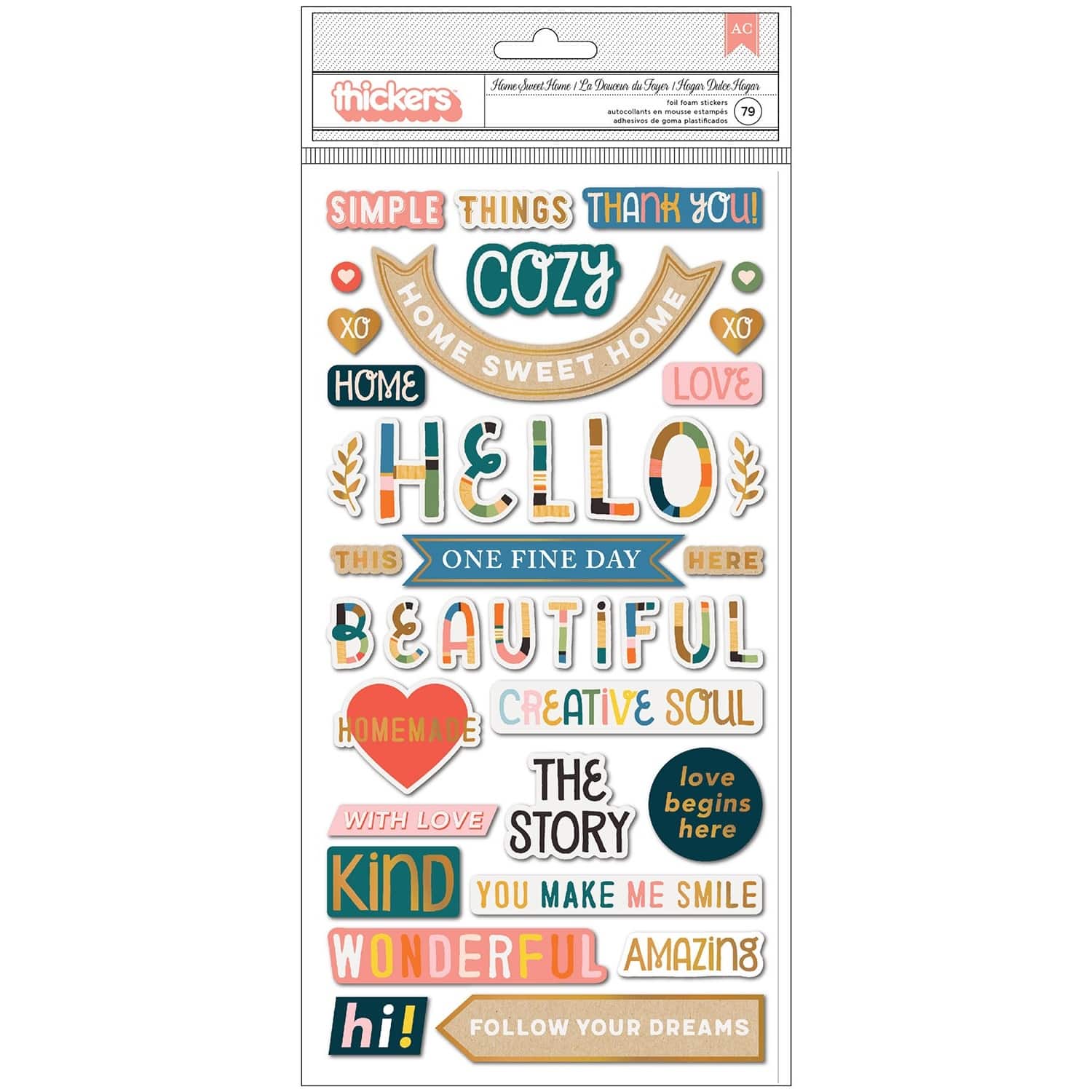 American Crafts&#x2122; Paige Evans Home Sweet Home Thickers Stickers