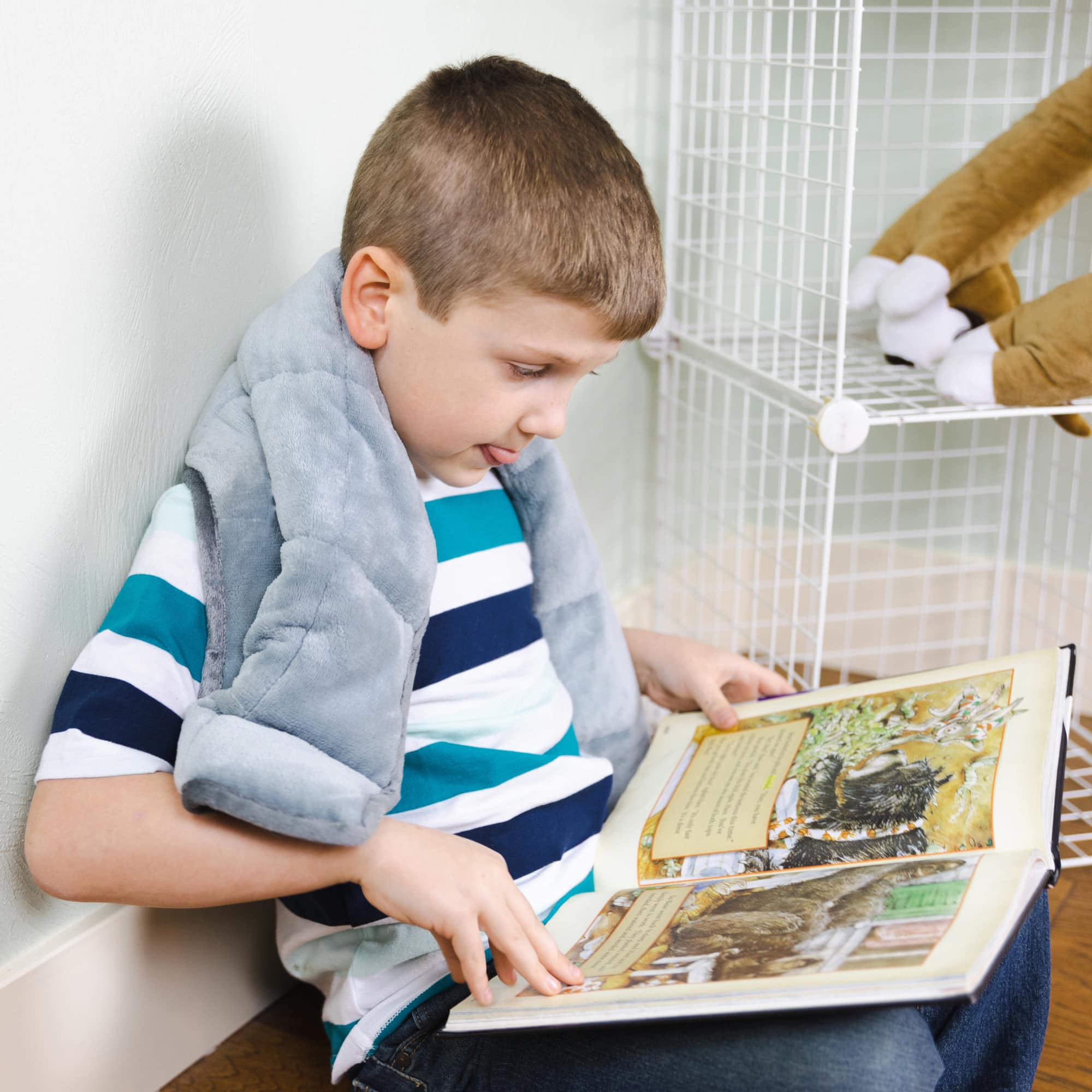 Bouncyband® 40" x 12" Sensory Weighted Dual Texture Shoulder Wrap for Kids