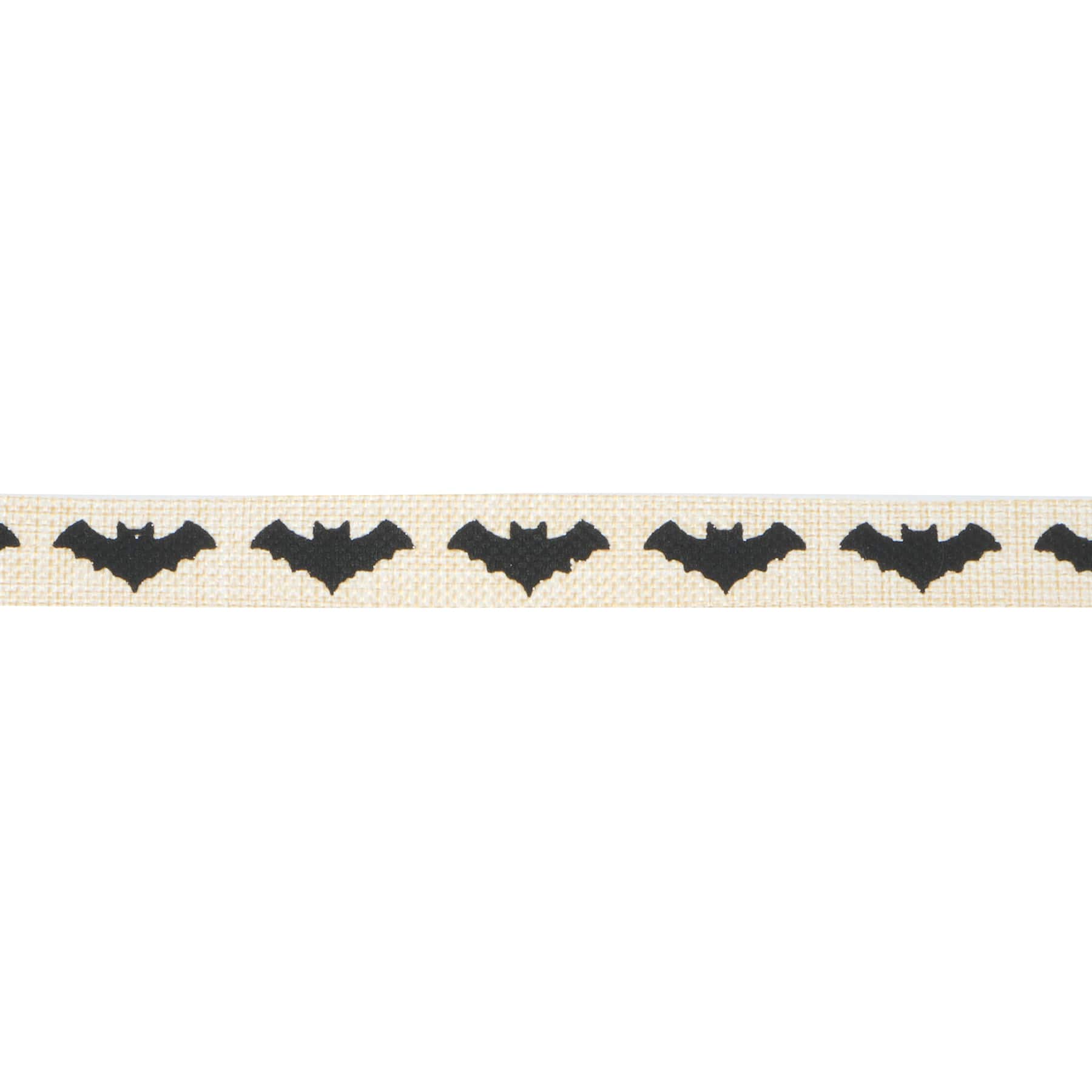 3/8&#x22; x 4yd. Black Bats Linen Ribbon by Celebrate It&#xAE; Halloween