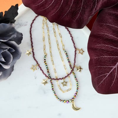 Midnight Moon Layered Choker Necklace