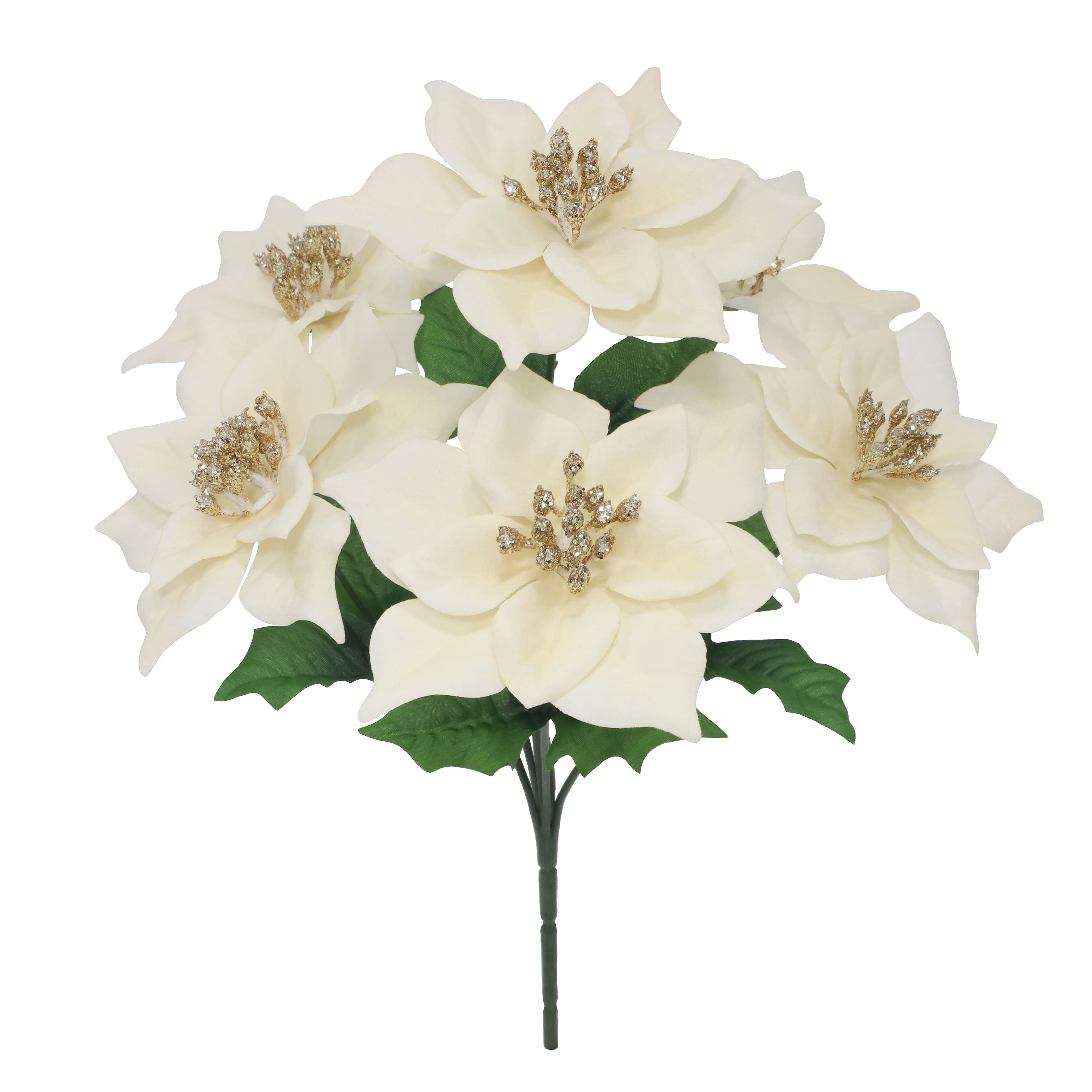 12&#x22; Poinsettia with Glitter Bush by Ashland&#xAE;
