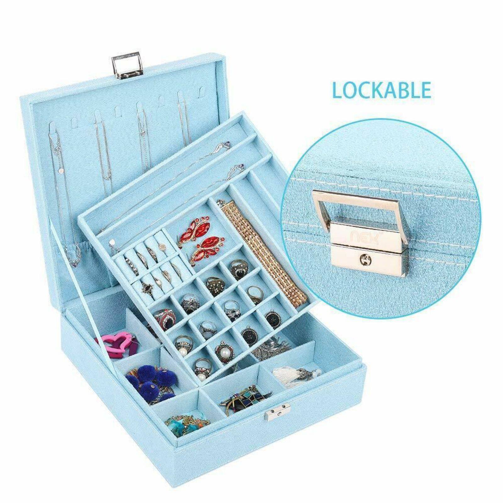 NEX™ 2-Layer 10.5" Lint Jewelry Box Organizer