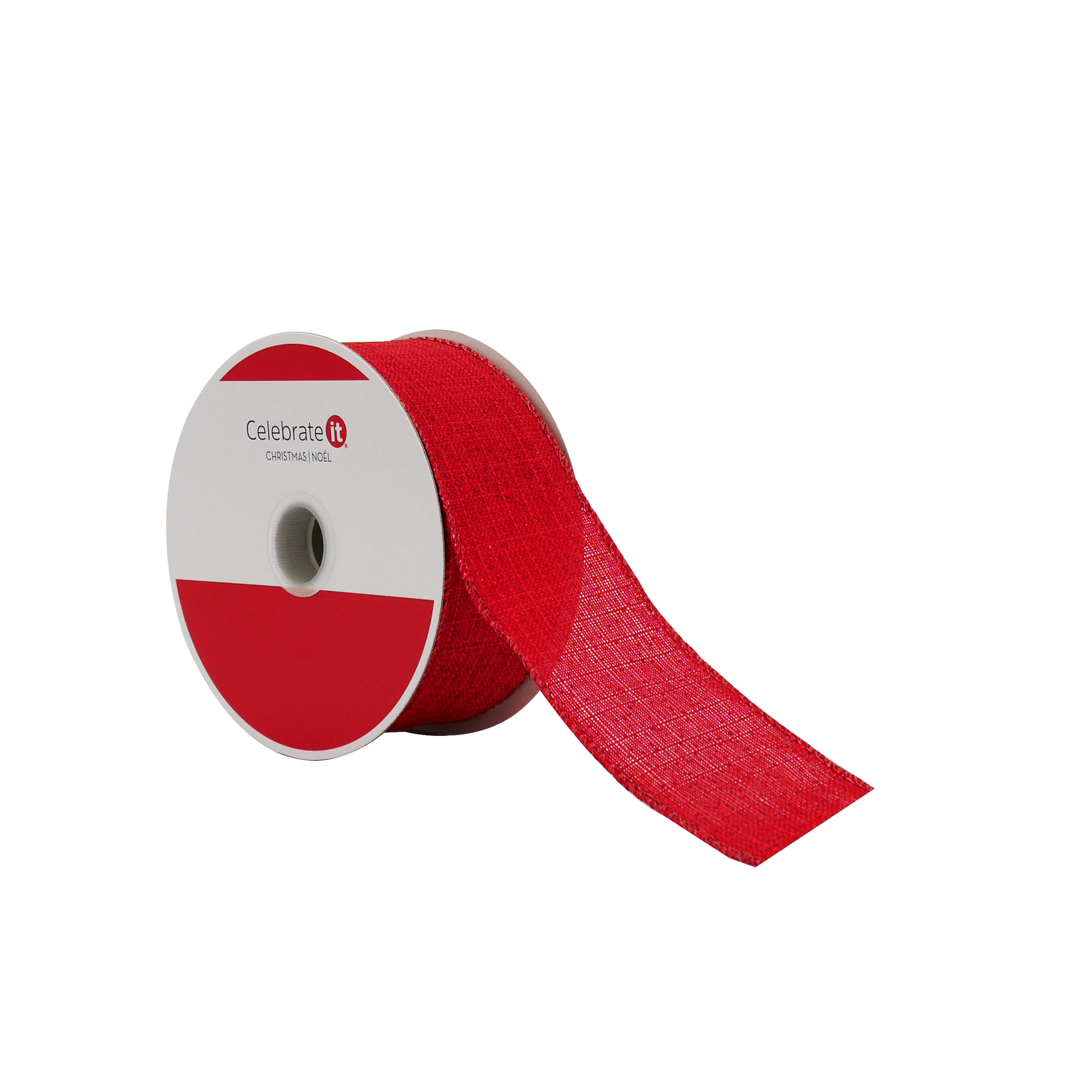 1.5&#x22; x 30ft. Red Wired Shimmer Ribbon by Celebrate It&#xAE;