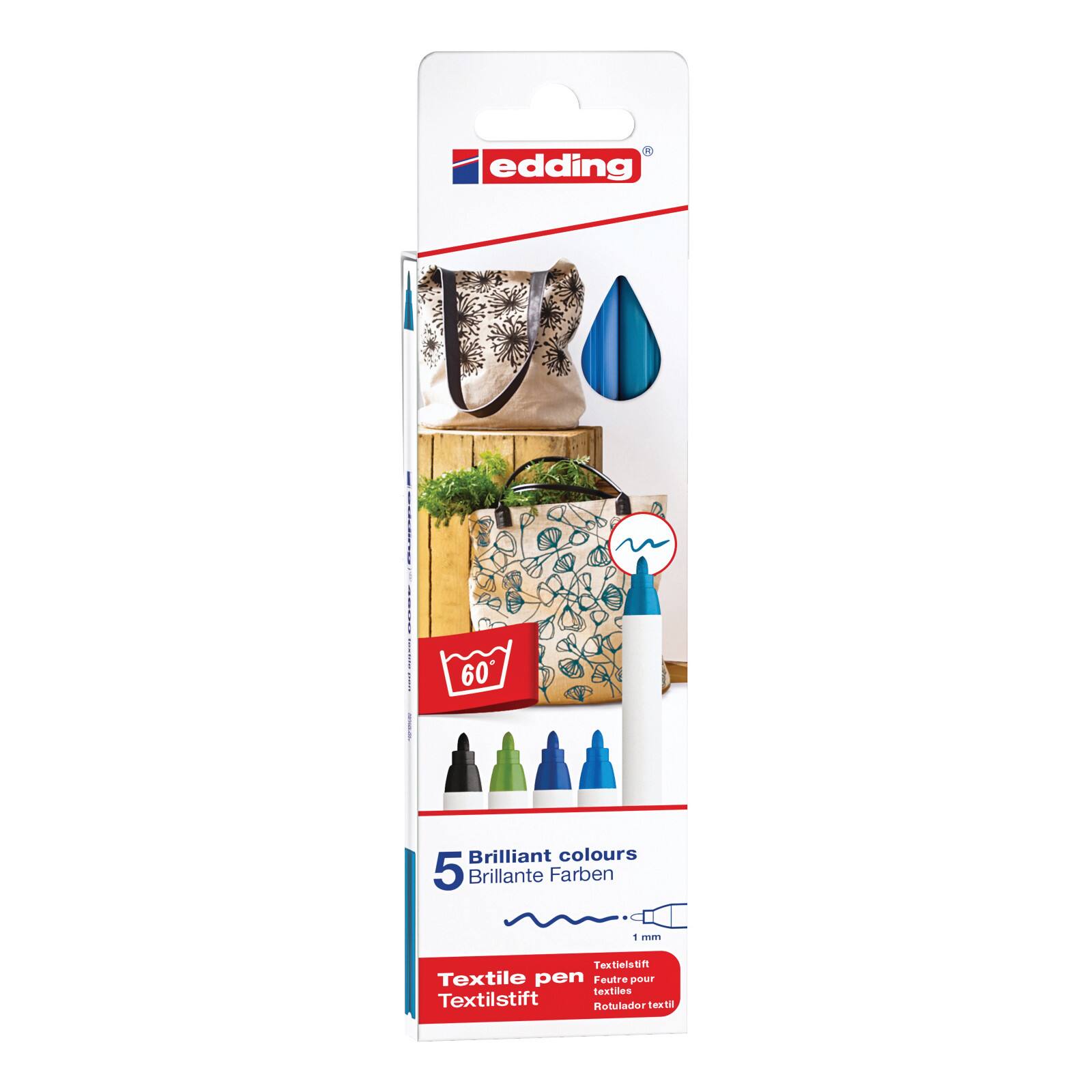 Edding® 4600 Cool Colors Textile Pen Set