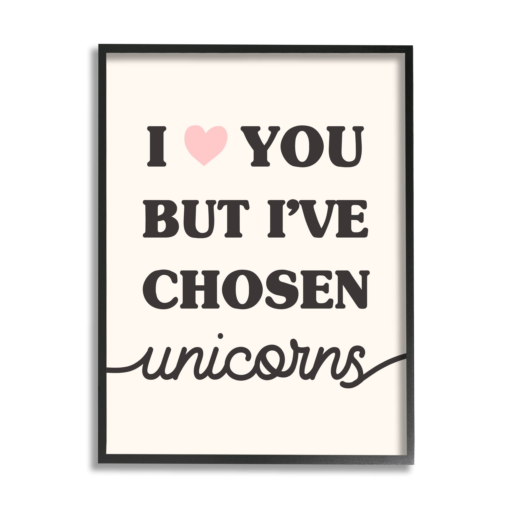 Stupell Industries I Love You But Unicorns Funny Phrase Fantasy Framed Wall Art