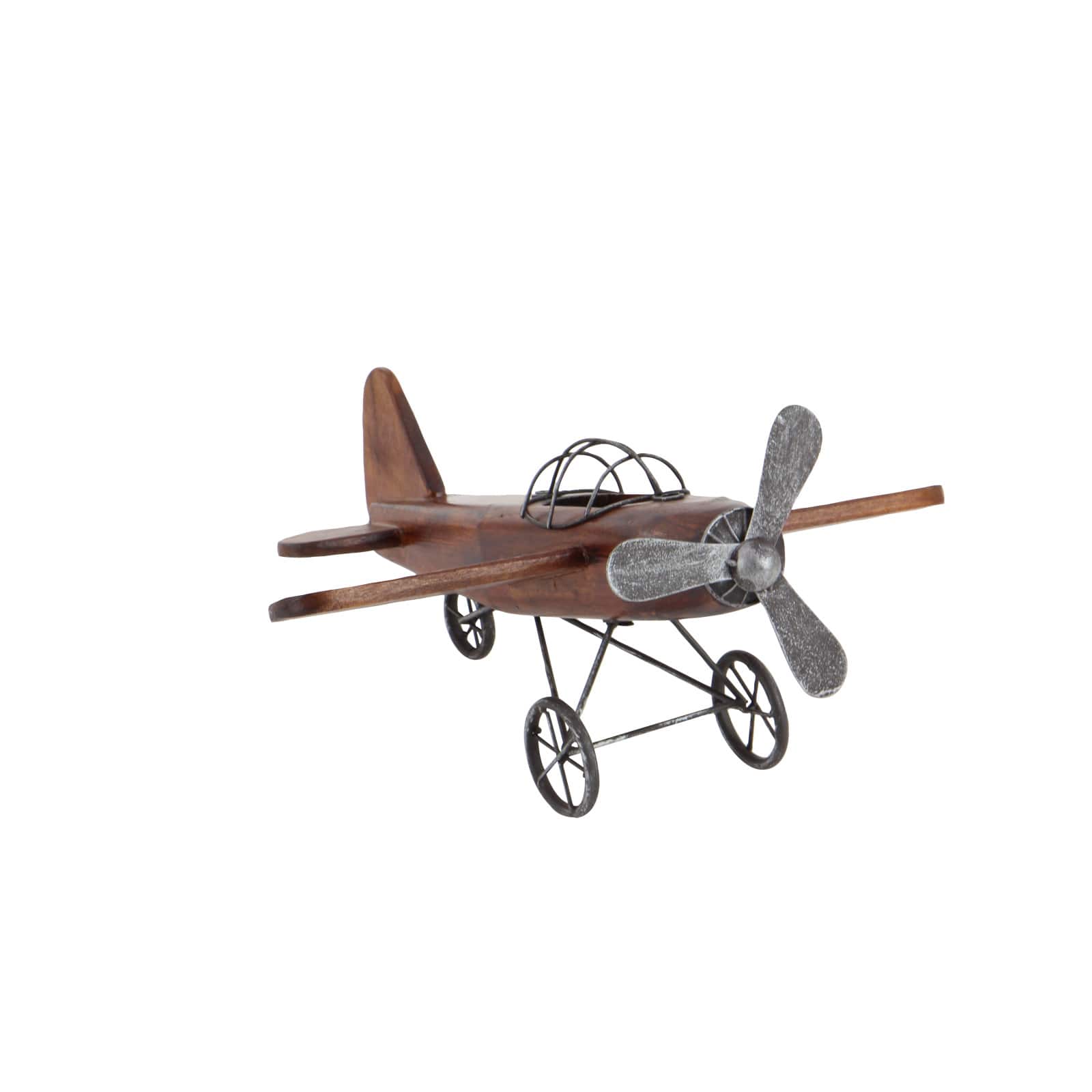 Brown Wood Vintage Sculpture, Airplane 9&#x22; x 16&#x22; x 14&#x22;