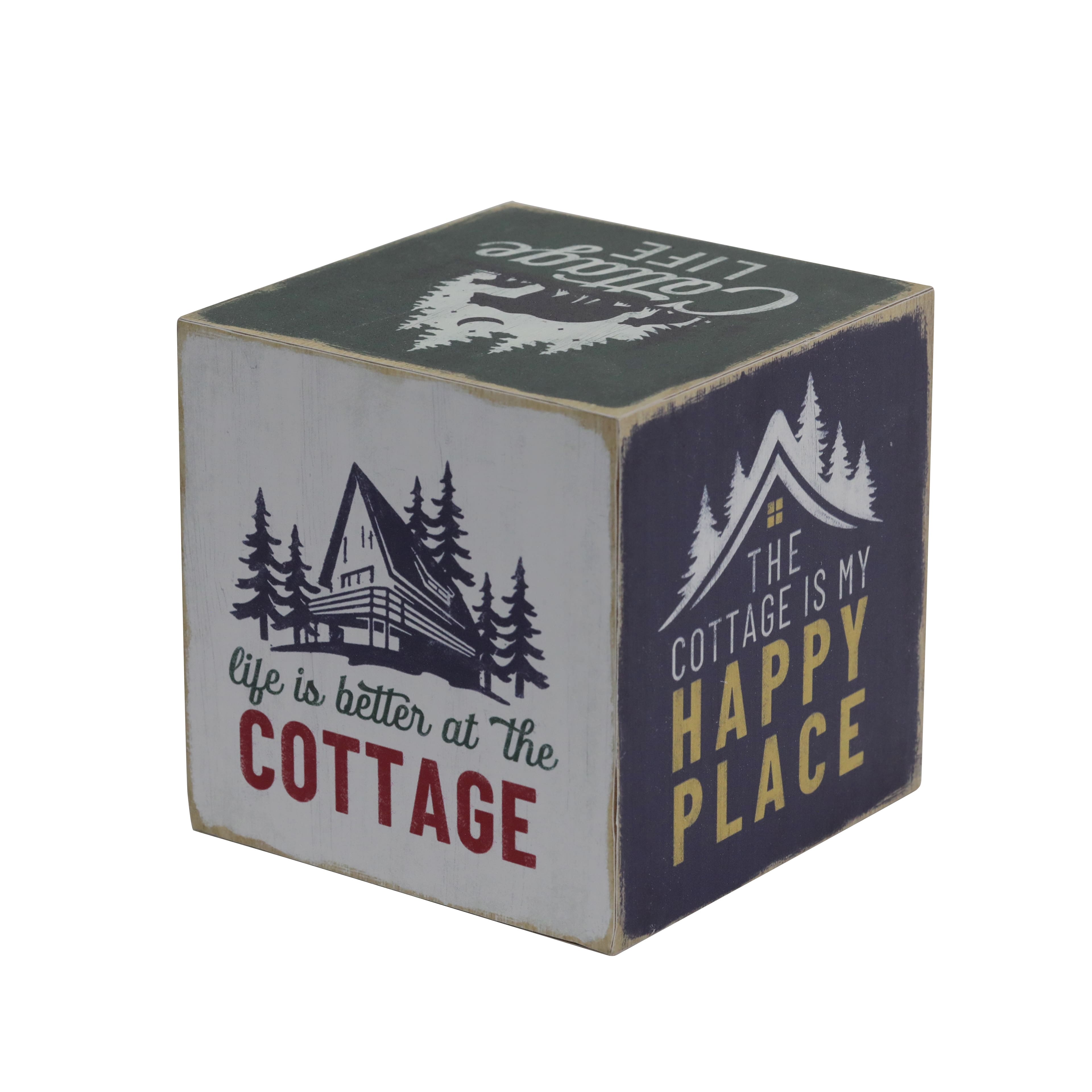 Assorted 5&#x22; Lake Cube Sign by Celebrate It&#xAE;, 1pc.