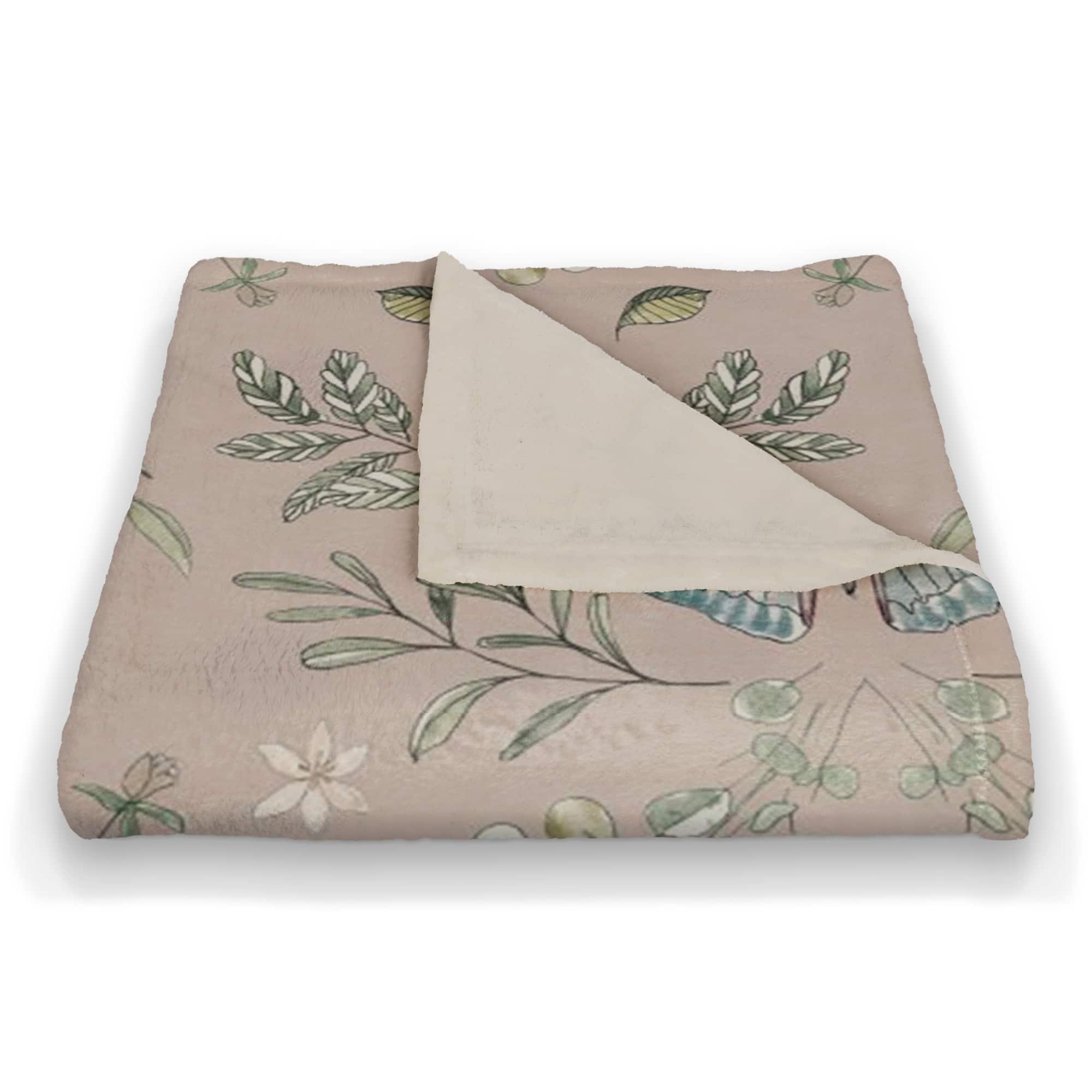 Butterfly Pattern Coral Fleece Blanket