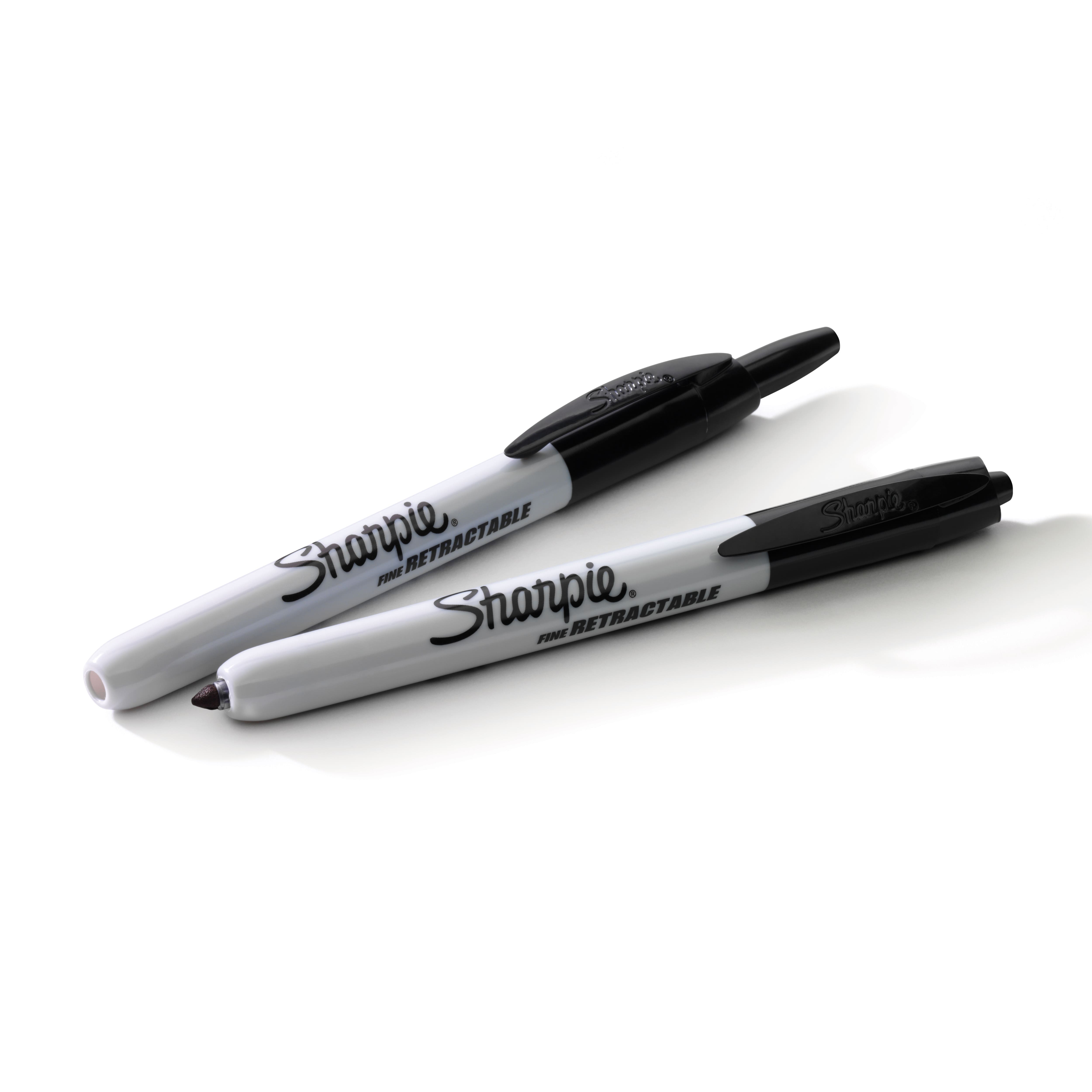 Sharpie® Fine Point Black Retractable Permanent Markers, 2ct.