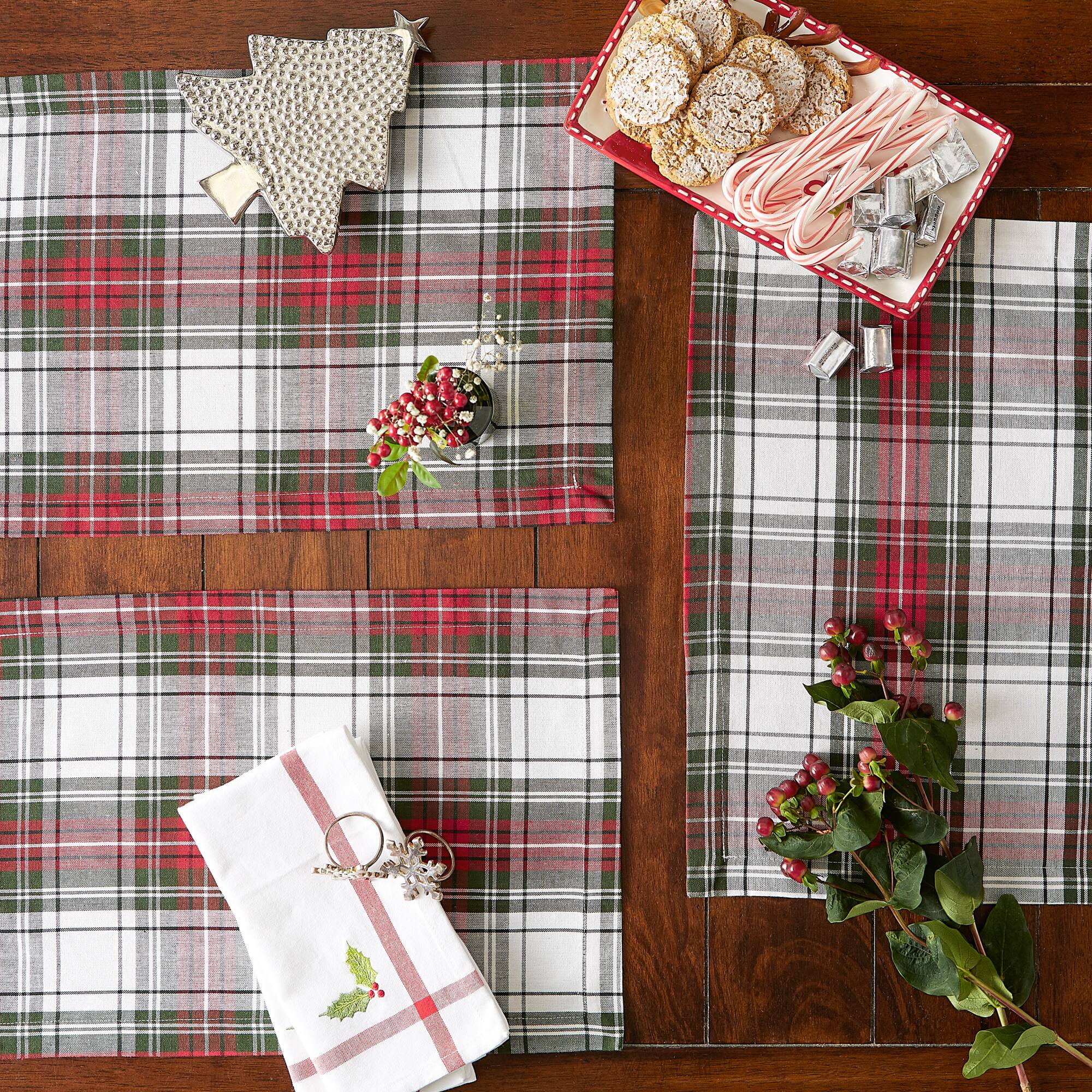 DII&#xAE; Christmas Plaid Placemats, 6ct.