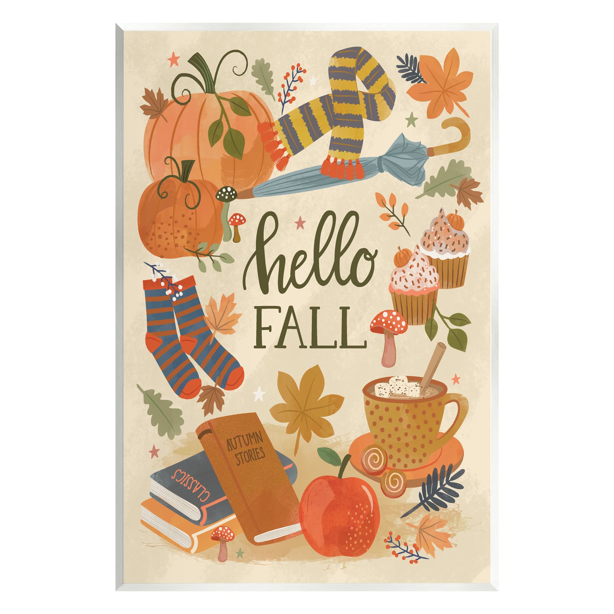 Stupell Industries Hello Fall Cozy Autumn Items Wall Plaque Art