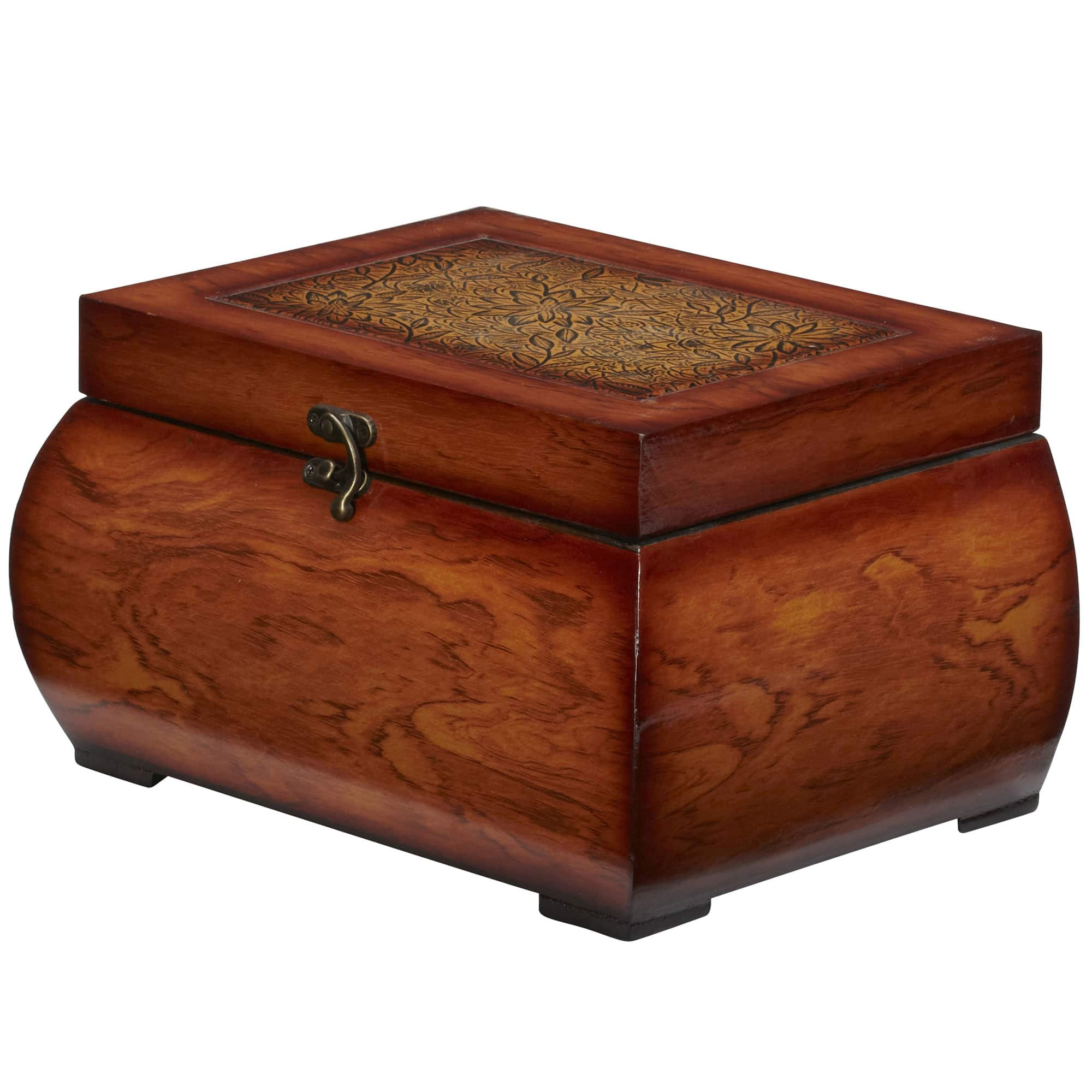 Brown Decorative Lacquered Wood Chests Set