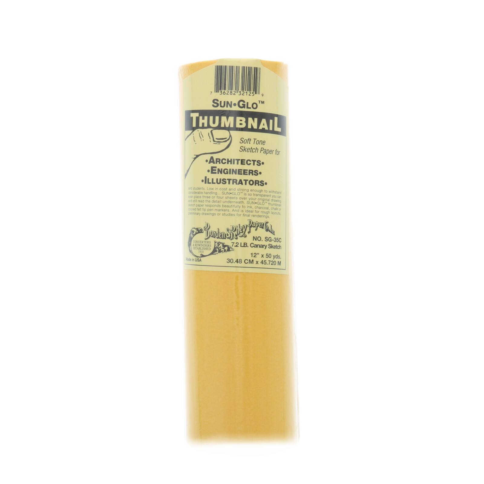 Borden & Riley #35C Sun-Glo Thumbnail Soft Tone Sketch Roll, Canary, 12 in x 20 yds. - Walmart