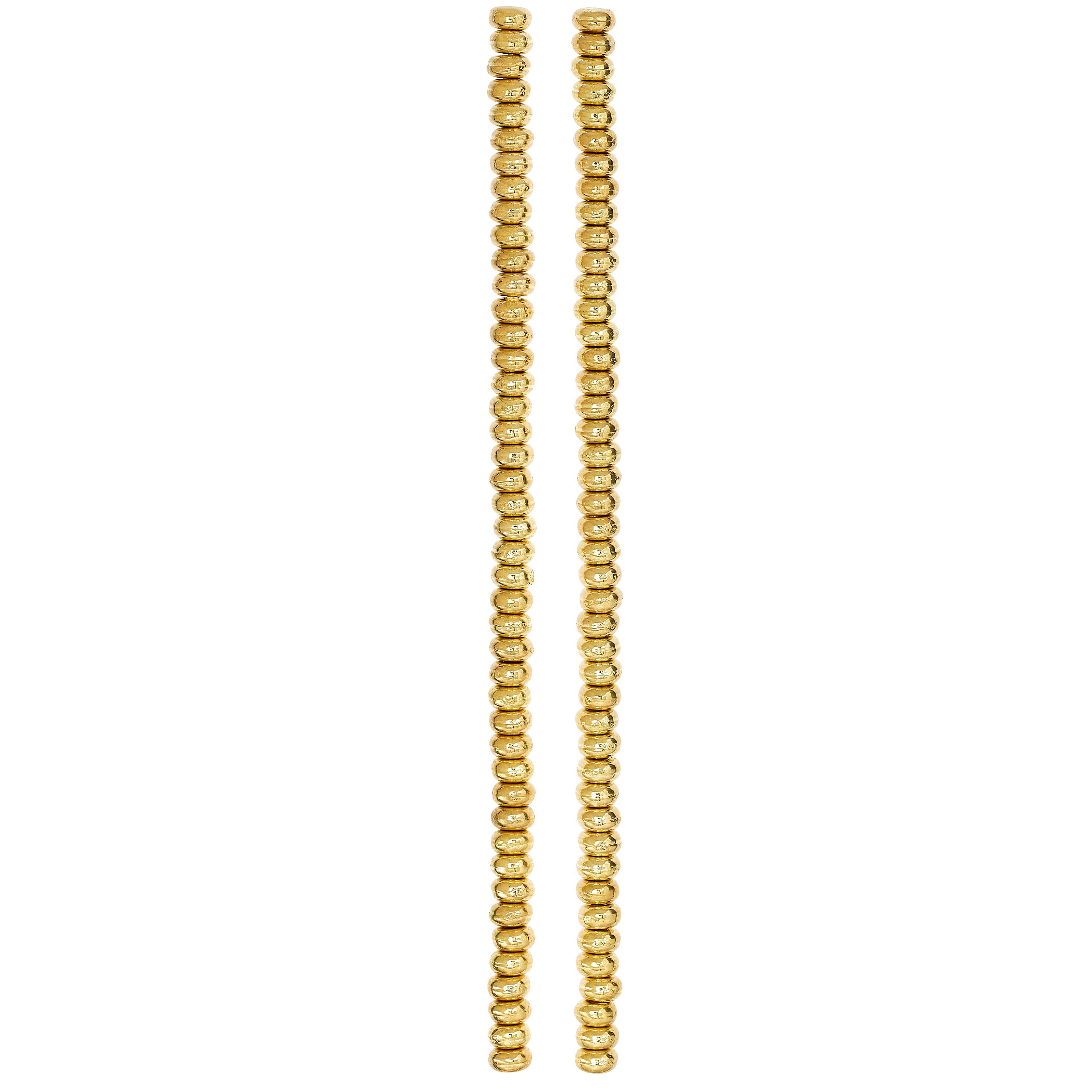 Gold Toned Metal Rondelle Beads, 4mm by Bead Landing&#x2122;