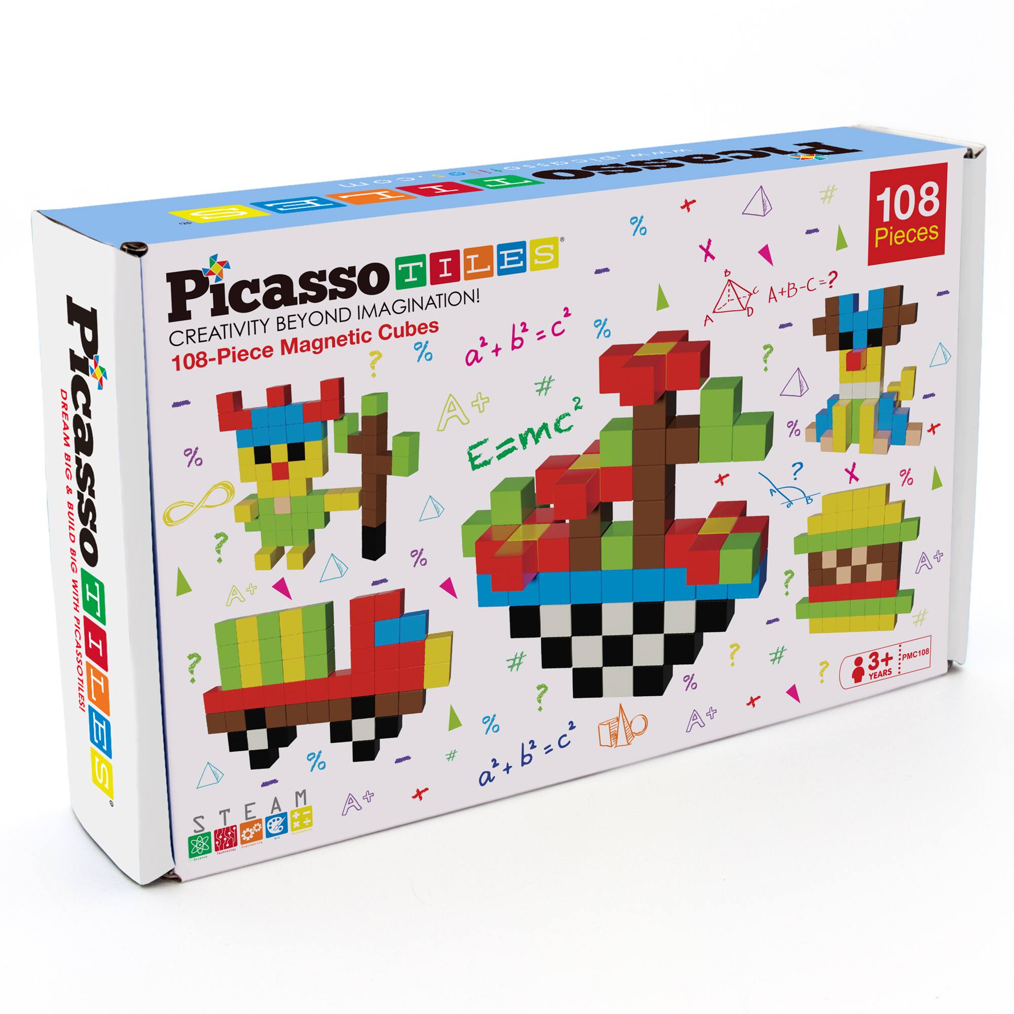 PicassoTiles&#xAE; 108 Piece Magnetic Cubes