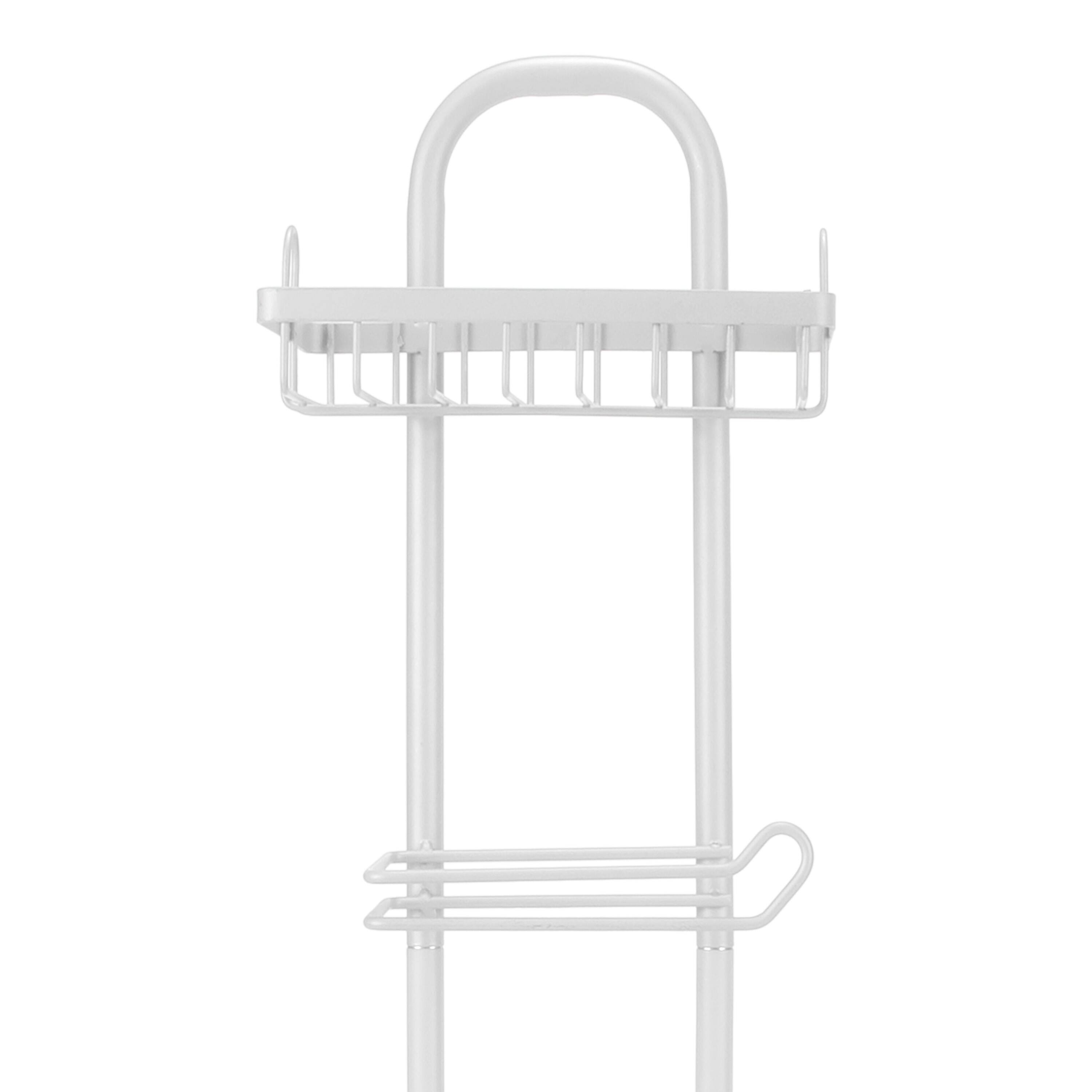 Bath Bliss Ellipse Collection White Adjustable Bathroom Organizer