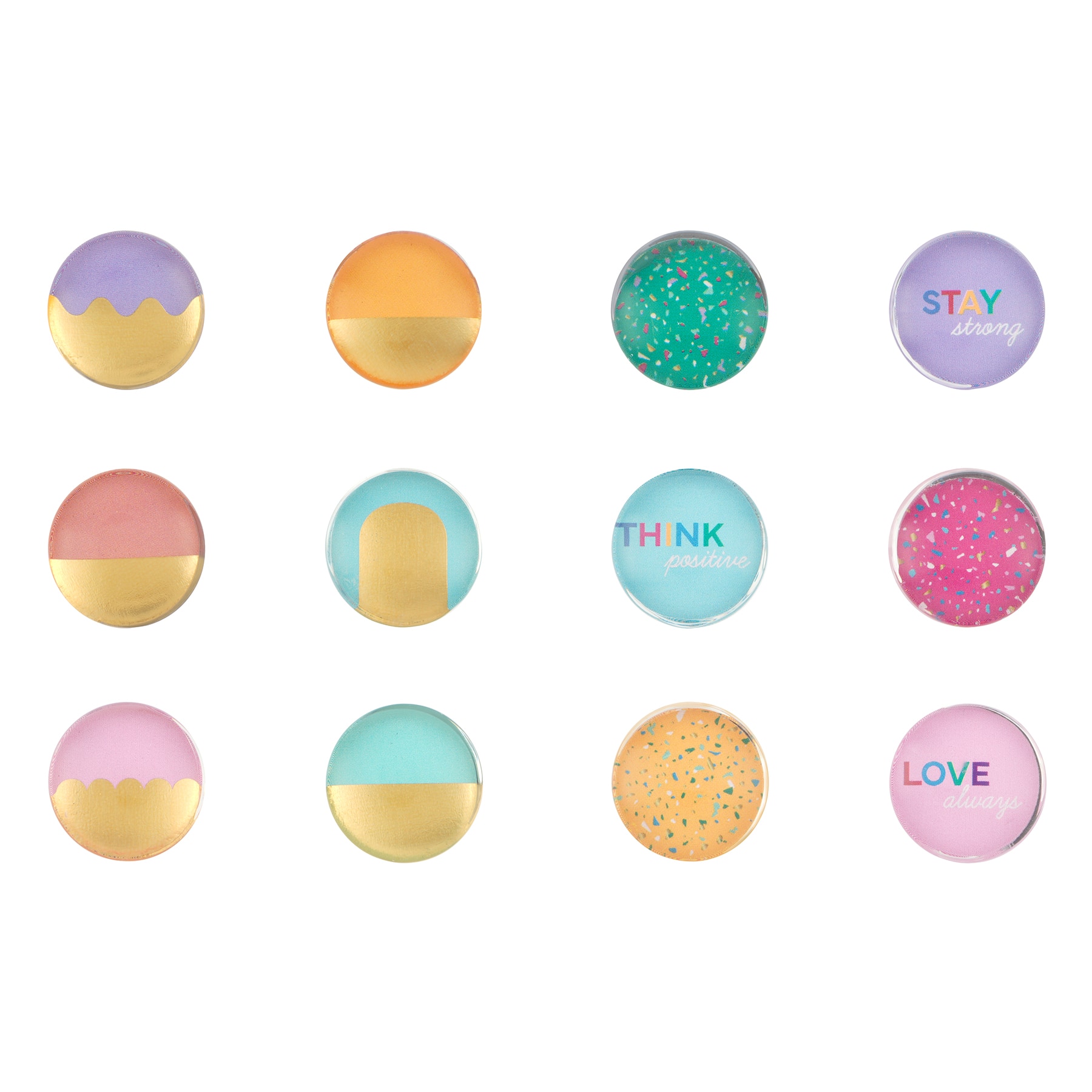 Assorted 1&#x22; Glass Magnets, 6pc. by Fab Finds