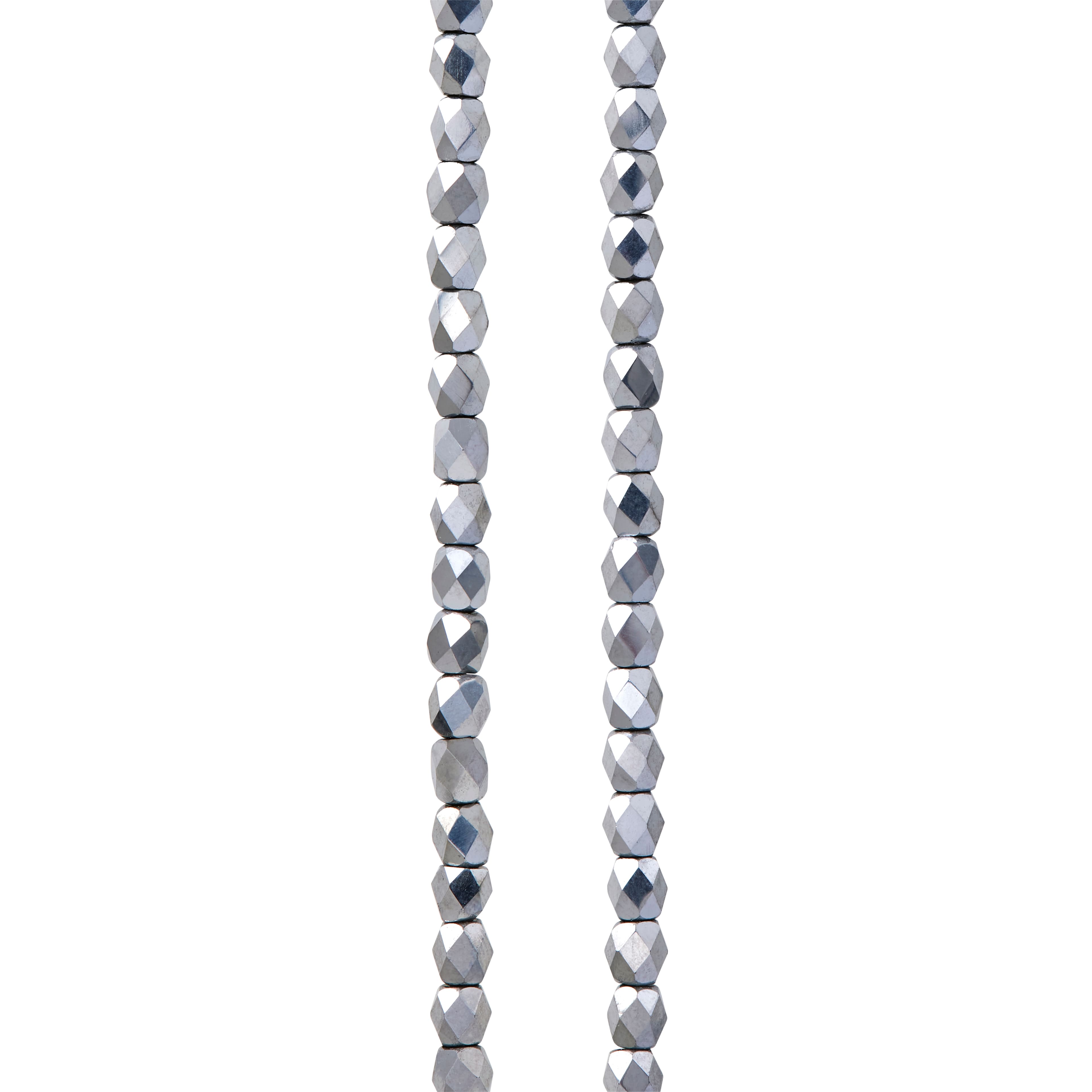 12 Pack: Silver Iridescent Glass Tube Beads, 4mm by Bead Landing™