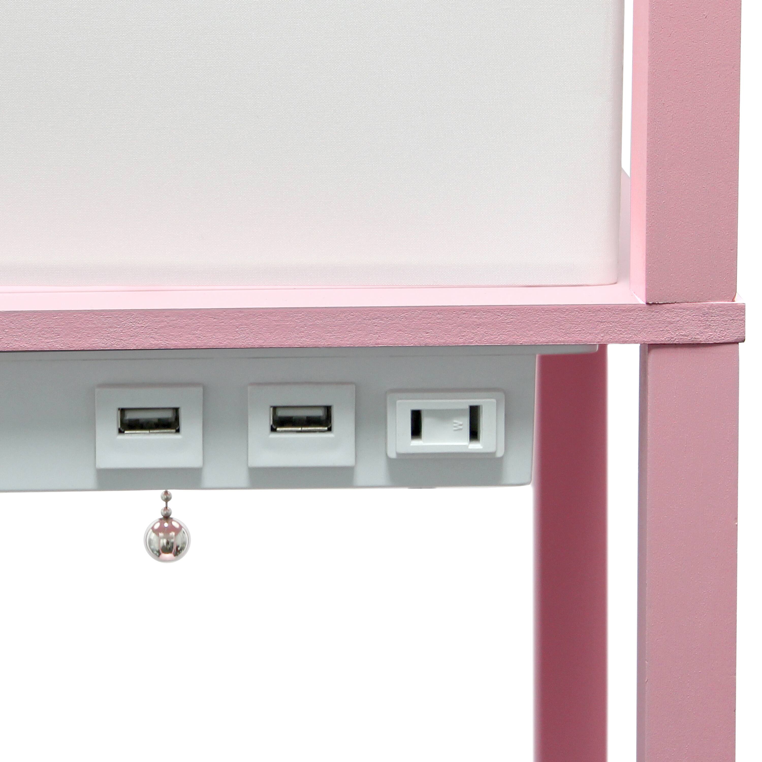 Simple Designs Floor Lamp with 2 USB Charging Ports/1 Outlet
