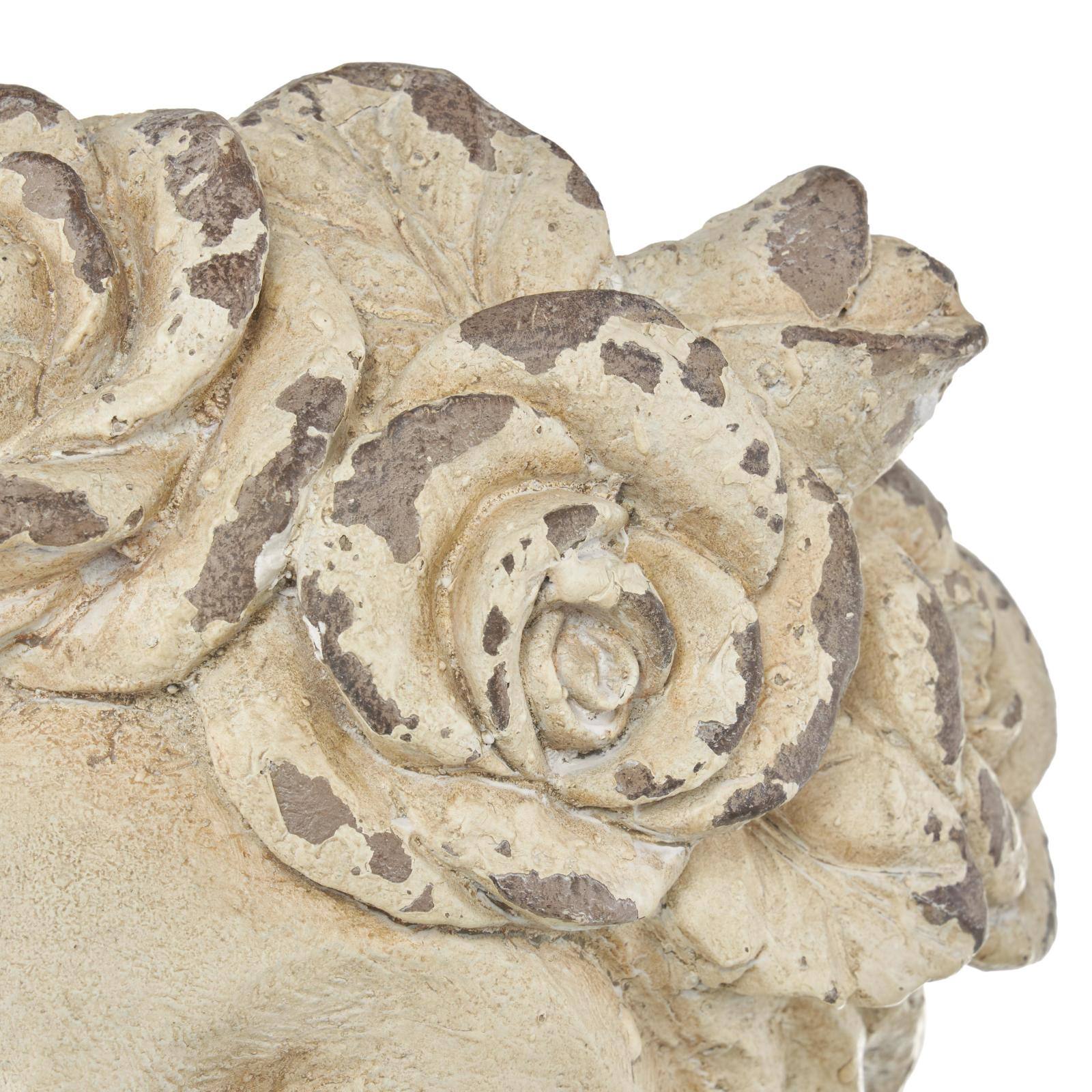 22&#x22; Cream Distressed Woman Antique Greek Bust Planter