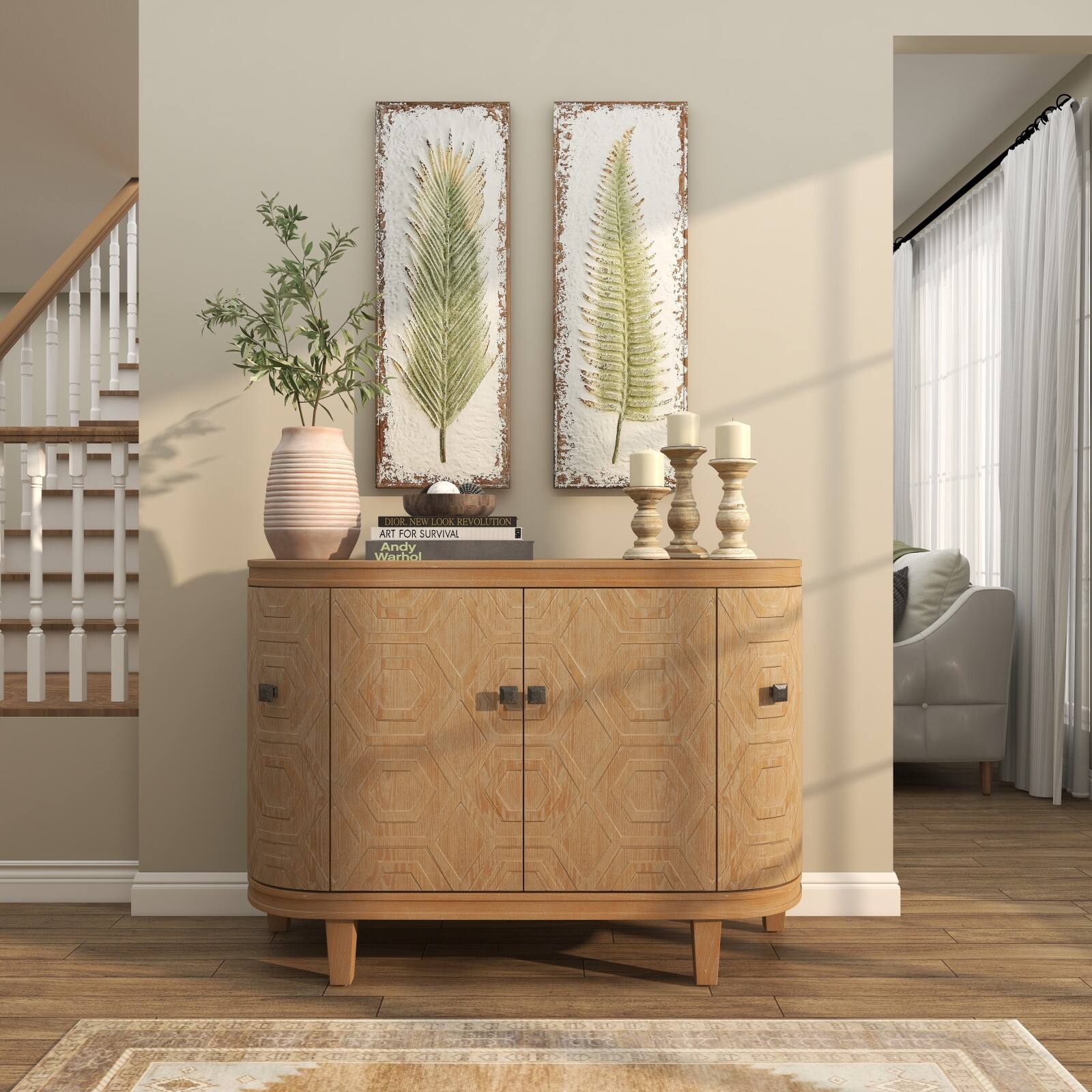 11" Pink Ceramic Whitewashed Ribbed Vase