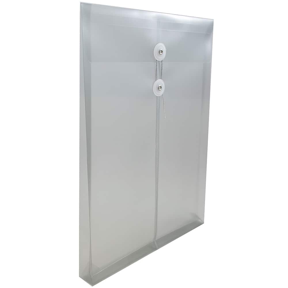 JAM Paper Legal Size Plastic Envelopes with Button & String Tie Closure, 12ct.