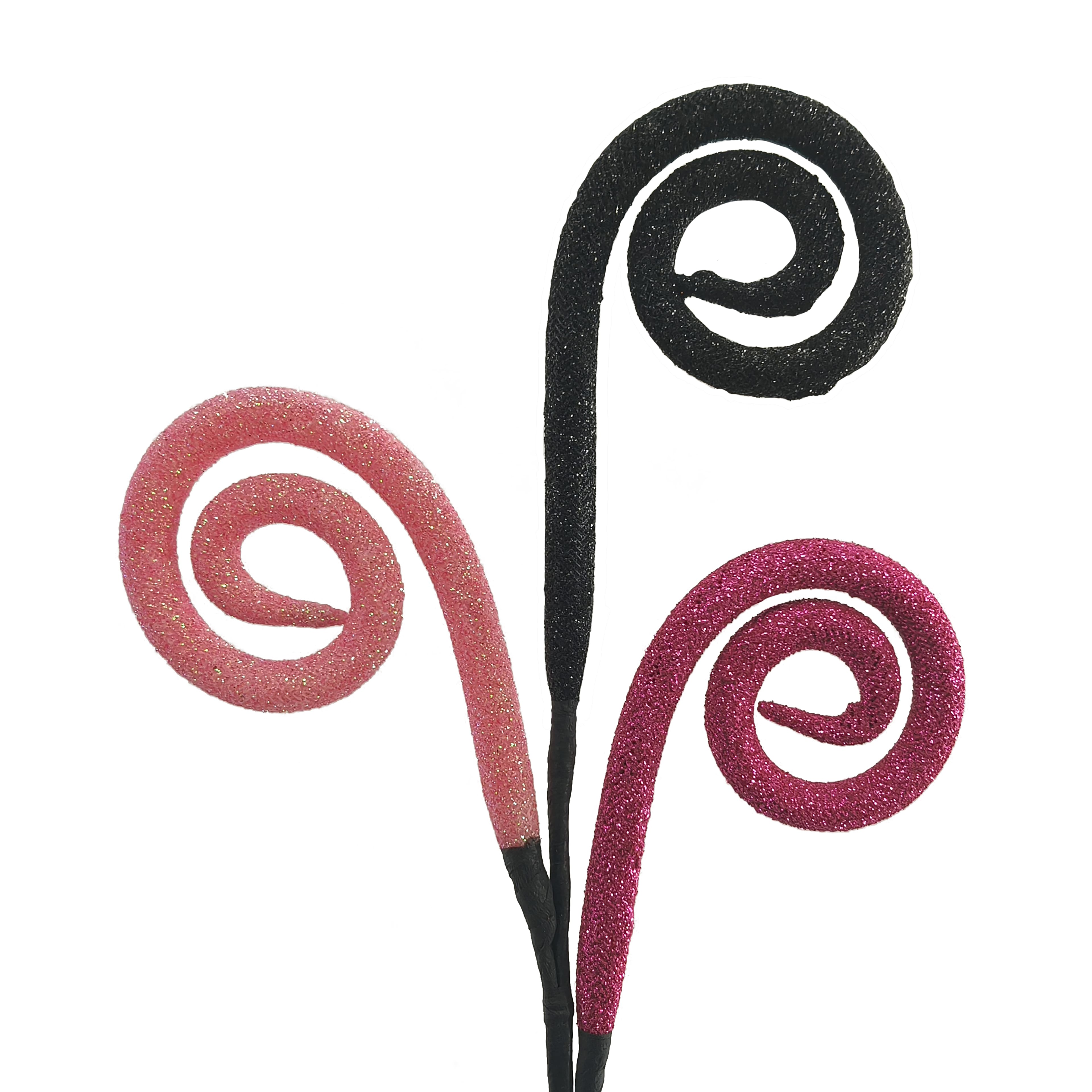 12&#x22; Pink &#x26; Black Curls Pick by Ashland&#xAE;