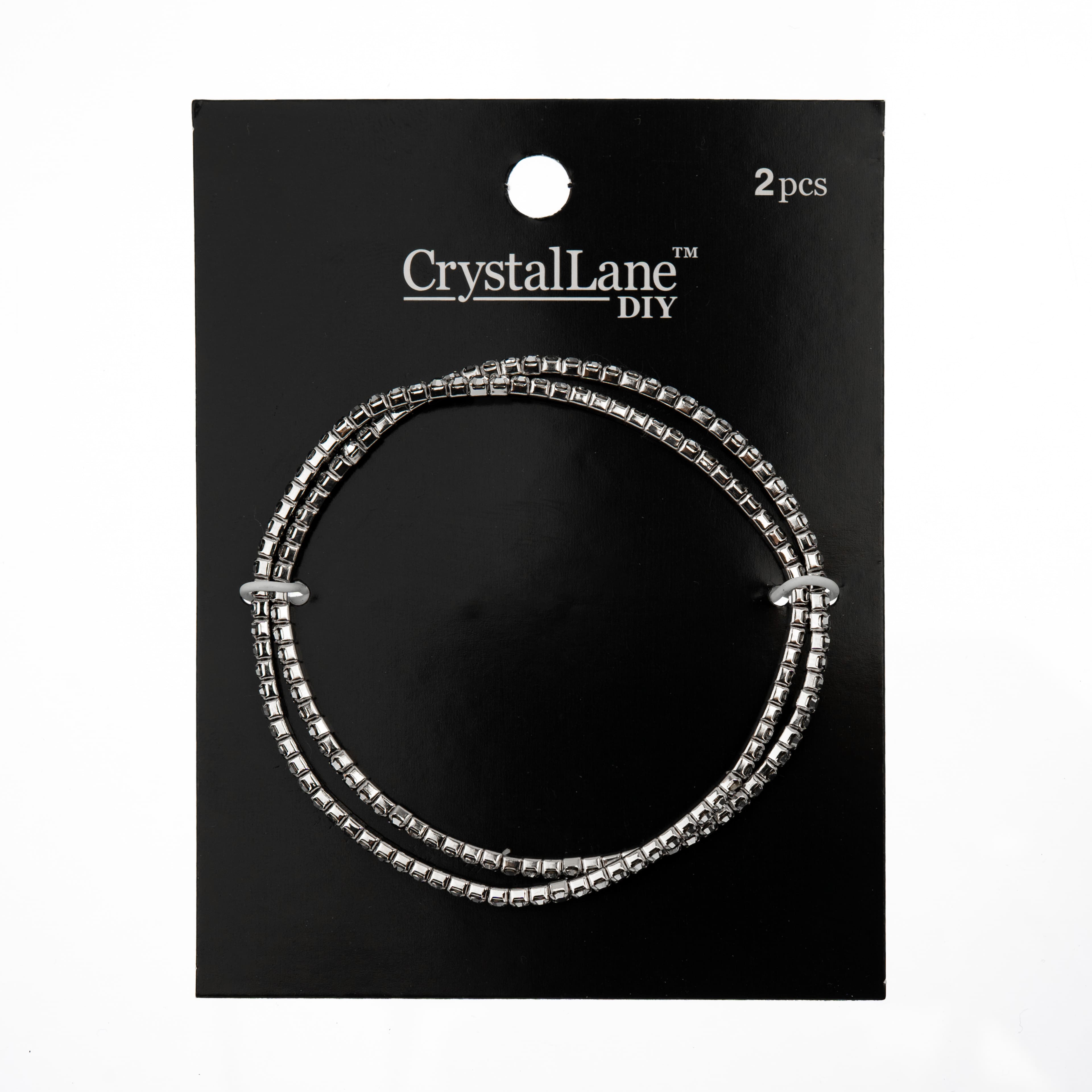 Crystal Lane DIY Silver Rhinestones Bracelets, 2ct.