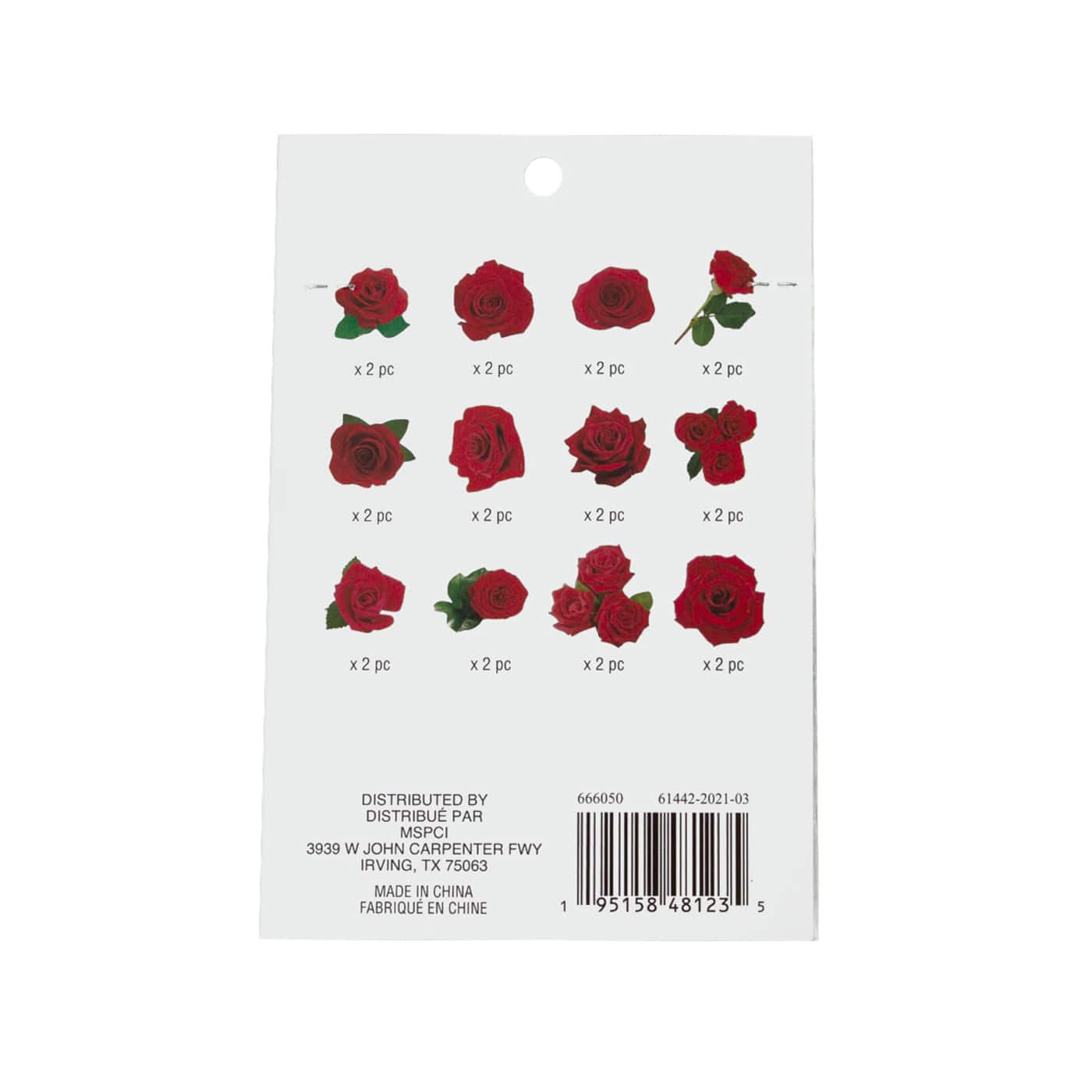 12 Pack: Red Rose Die Cut Stickers by Recollections™