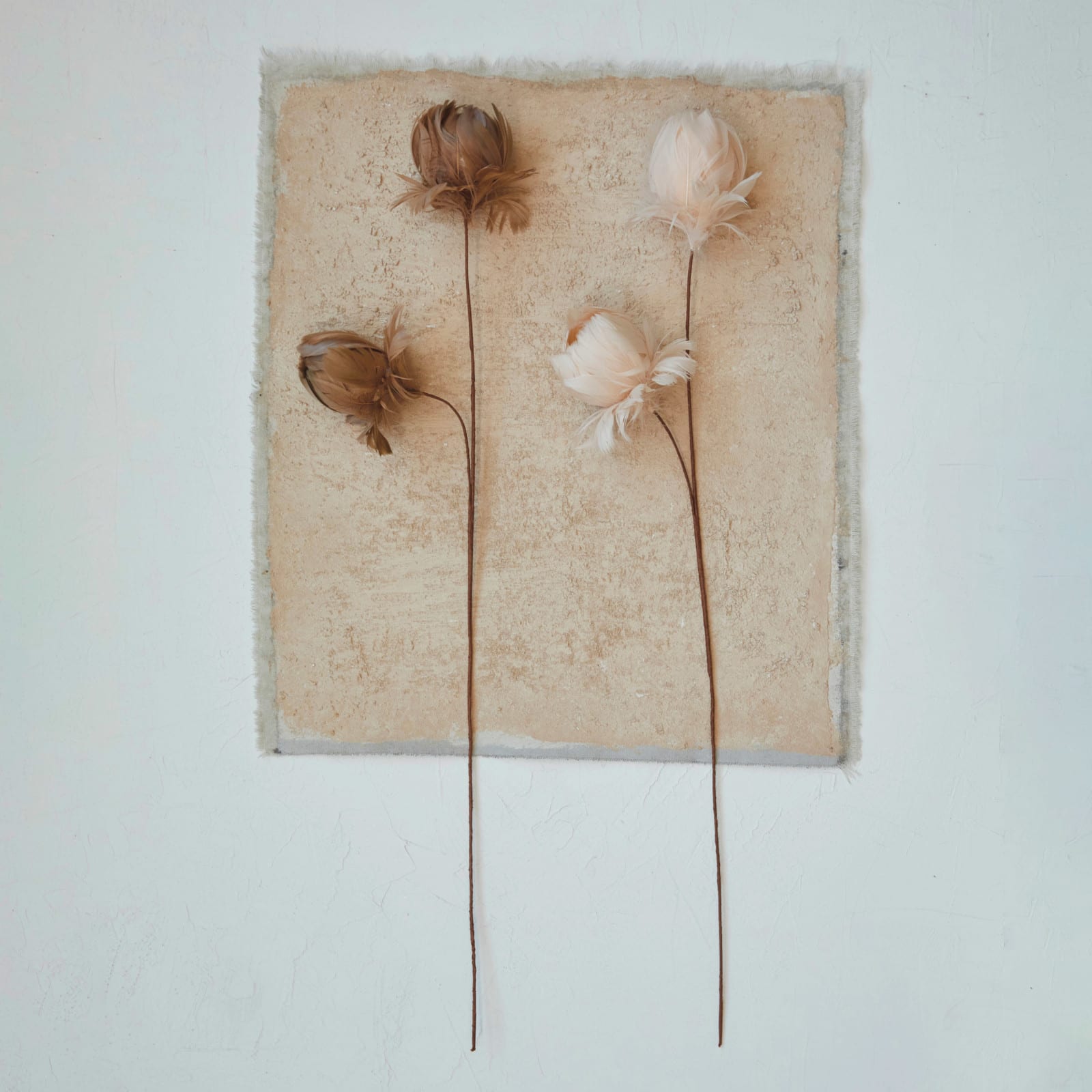 Hello Honey® 28.25" Taupe Organic Feather Flower Stem