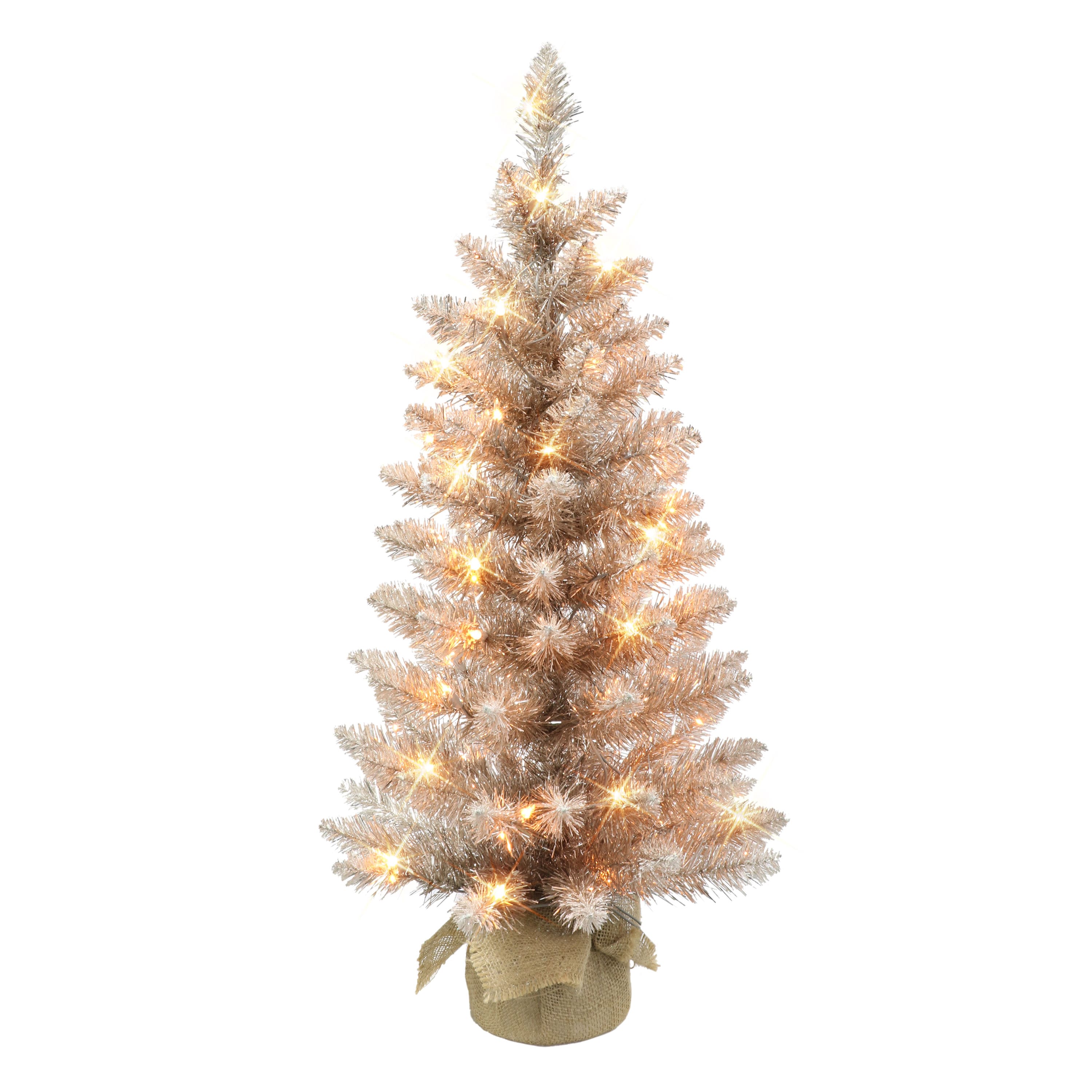 3ft. Pre-Lit Rose Gold Artificial Christmas Tree
