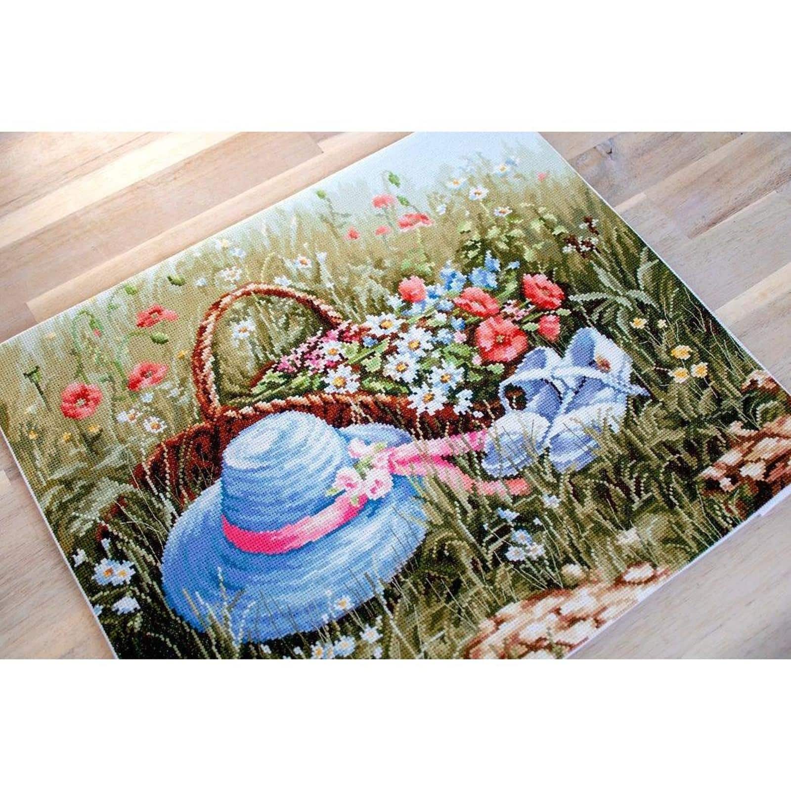 Luca-s Meadow With Poppies Counted Cross Stitch Kit