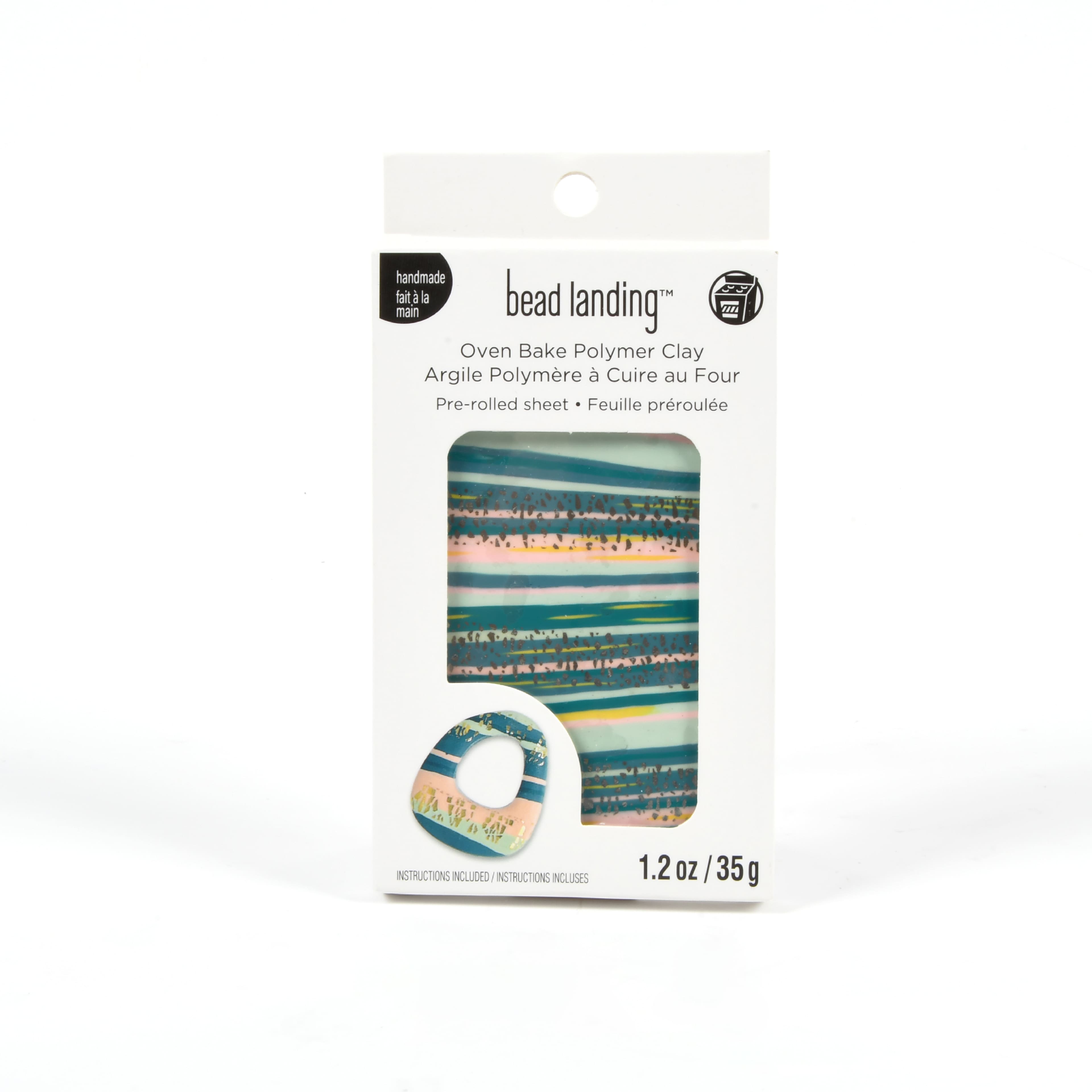 Oven Bake Polymer Clay by Bead Landing- Pre-rolled Sheet 1.2 oz. (Set Of 4)