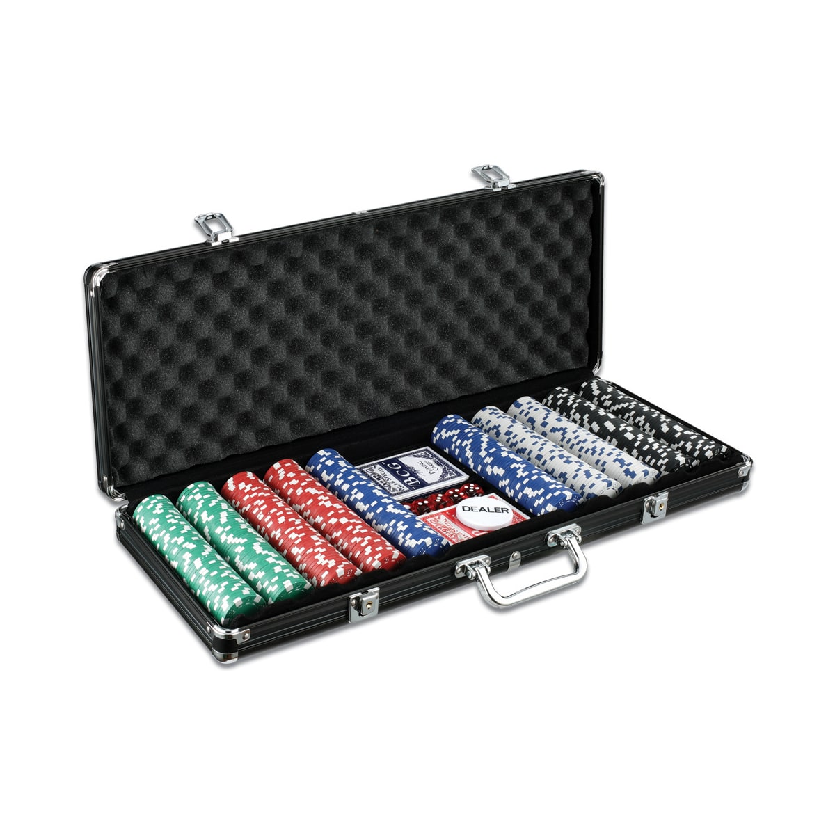 Classic Game Collection 500 Chip Poker Game Set in Black Aluminum Case