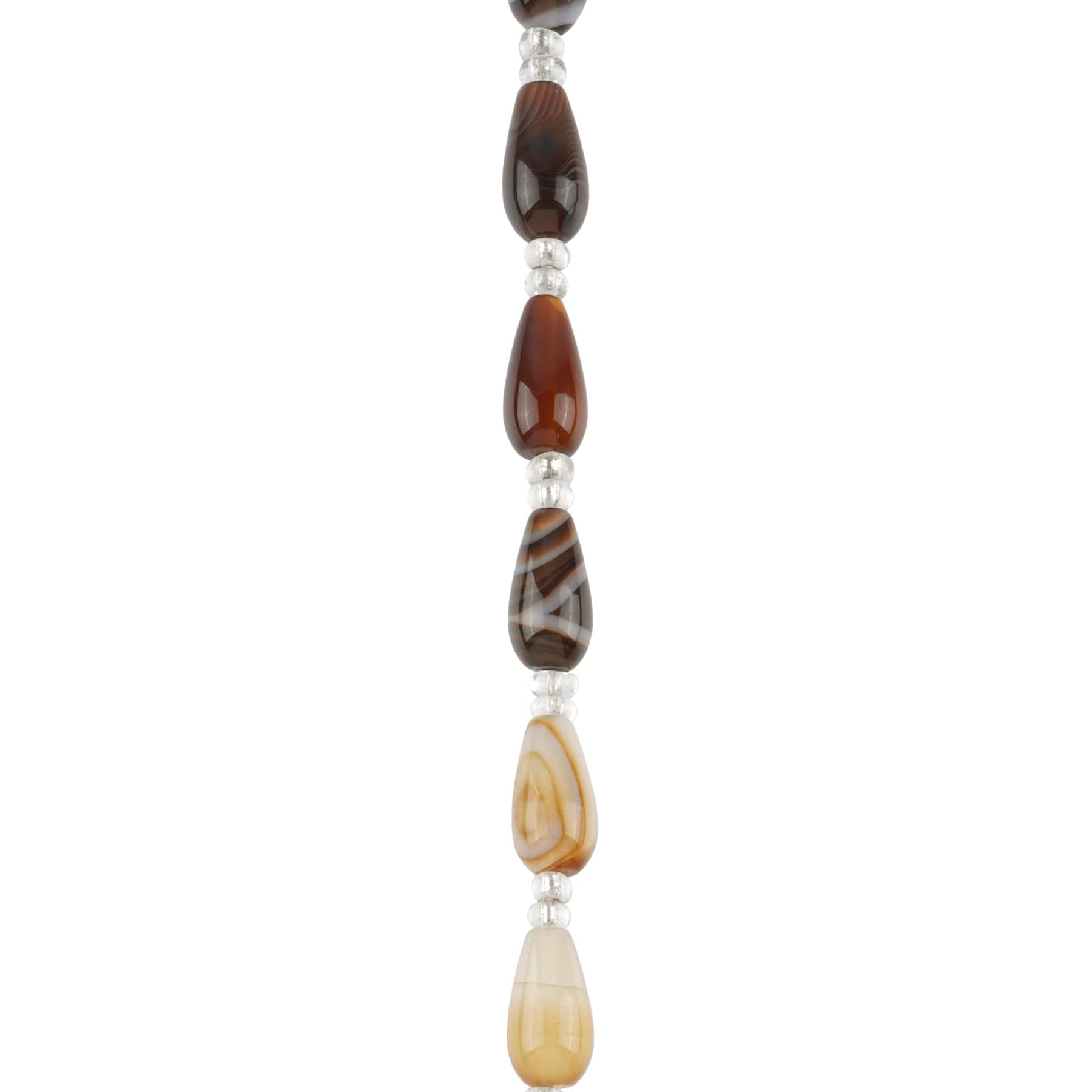 12 Packs: 9 ct. (108 total) Brown Striped Dyed Agate Teardrop Beads, 8mm by Bead Landing™