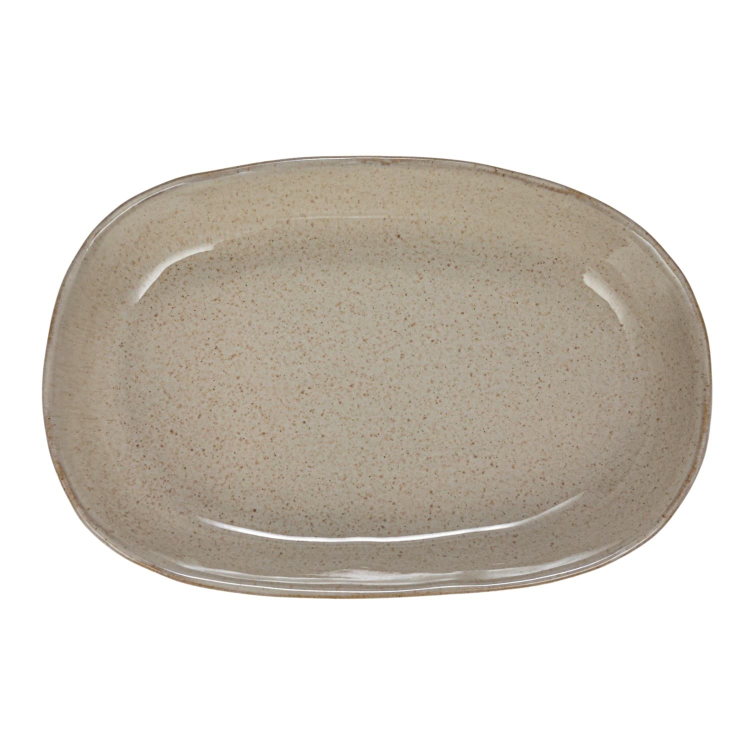 9.25&#x22; Cream Stoneware Oval Platter with Oversized Feet