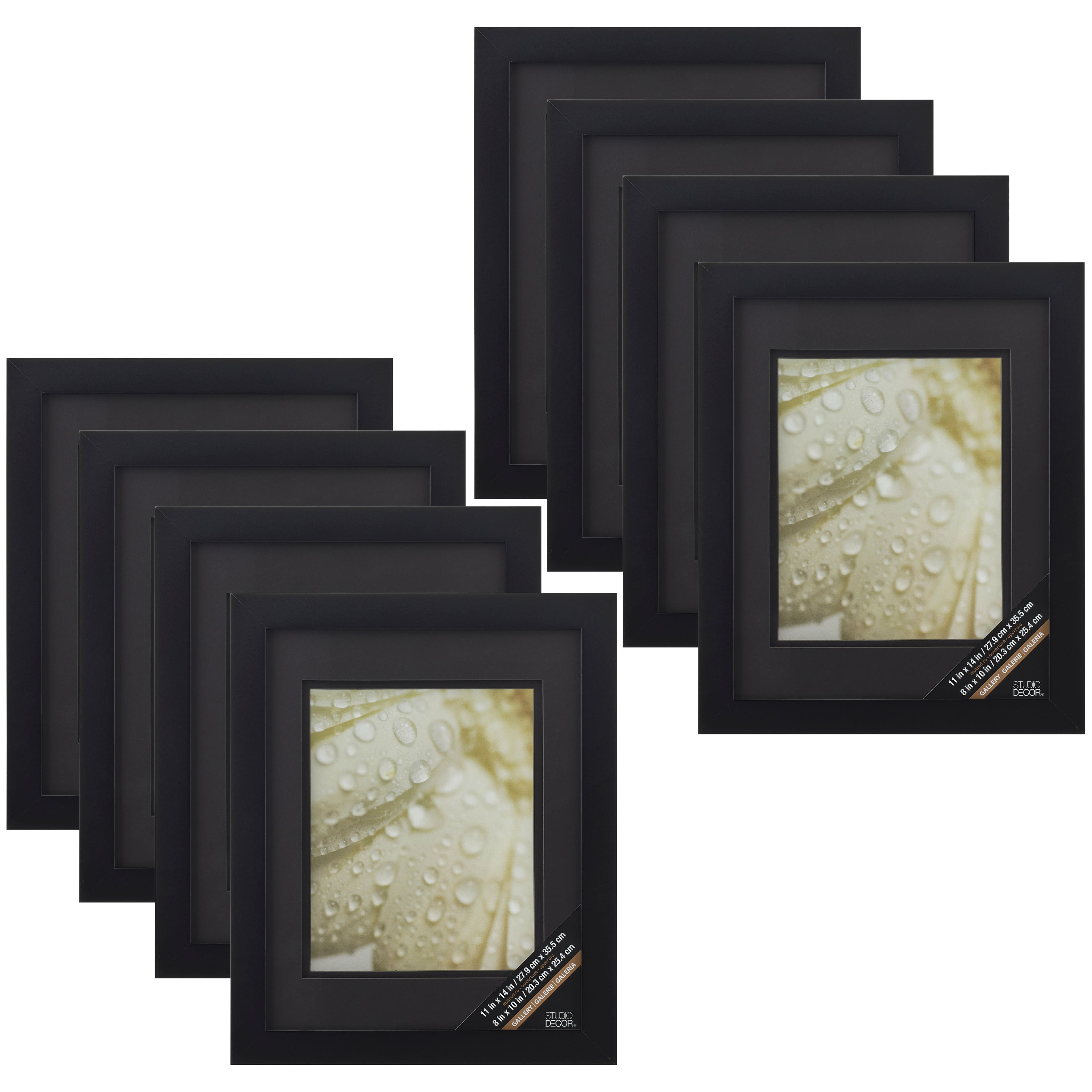 8 Pack: Black Gallery Wall Frame with Double Mat Airfloat Gallery™ by Studio Décor®