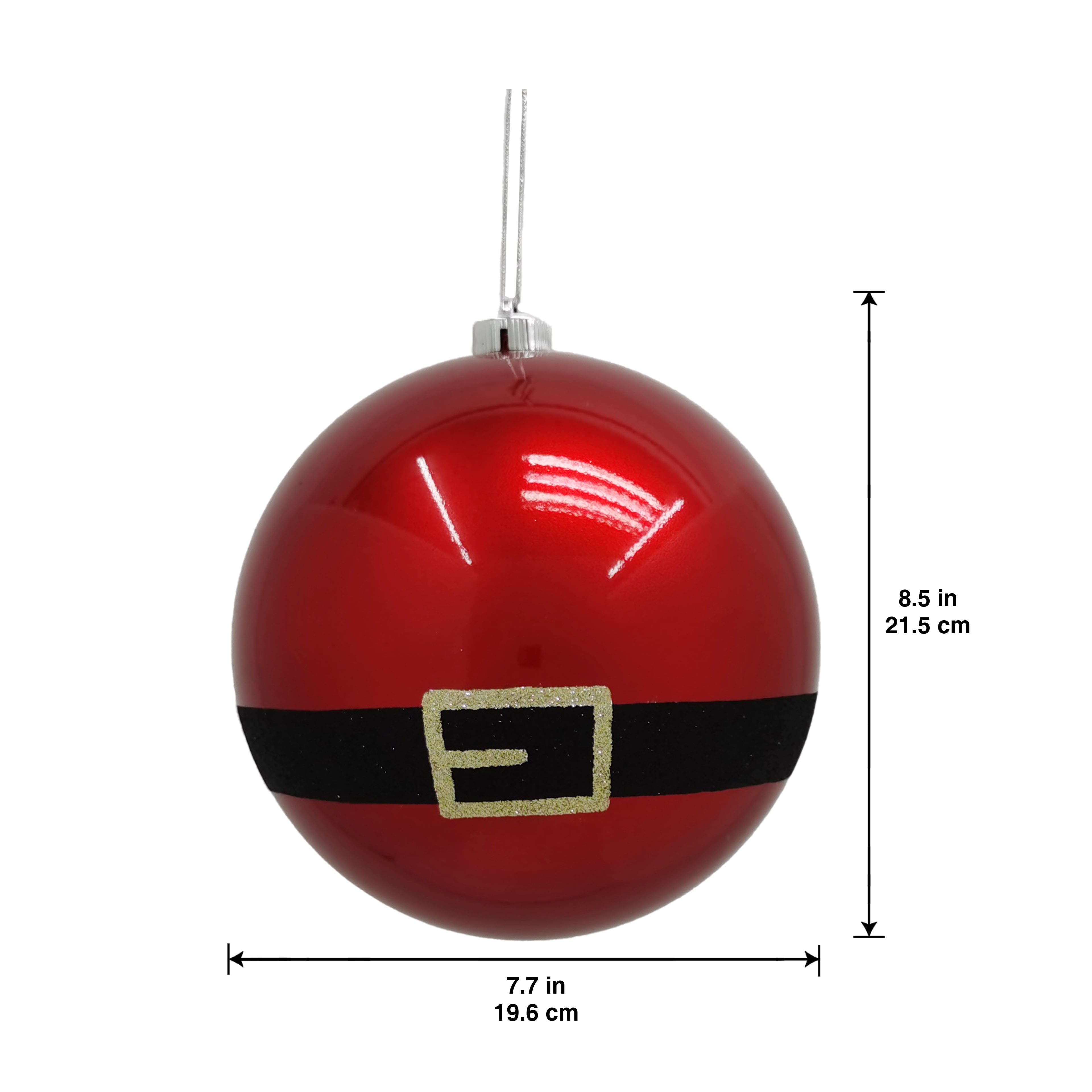 7.75&#x22; Jumbo Red Santa Belt Shatterproof Ball Ornament by Ashland&#xAE;