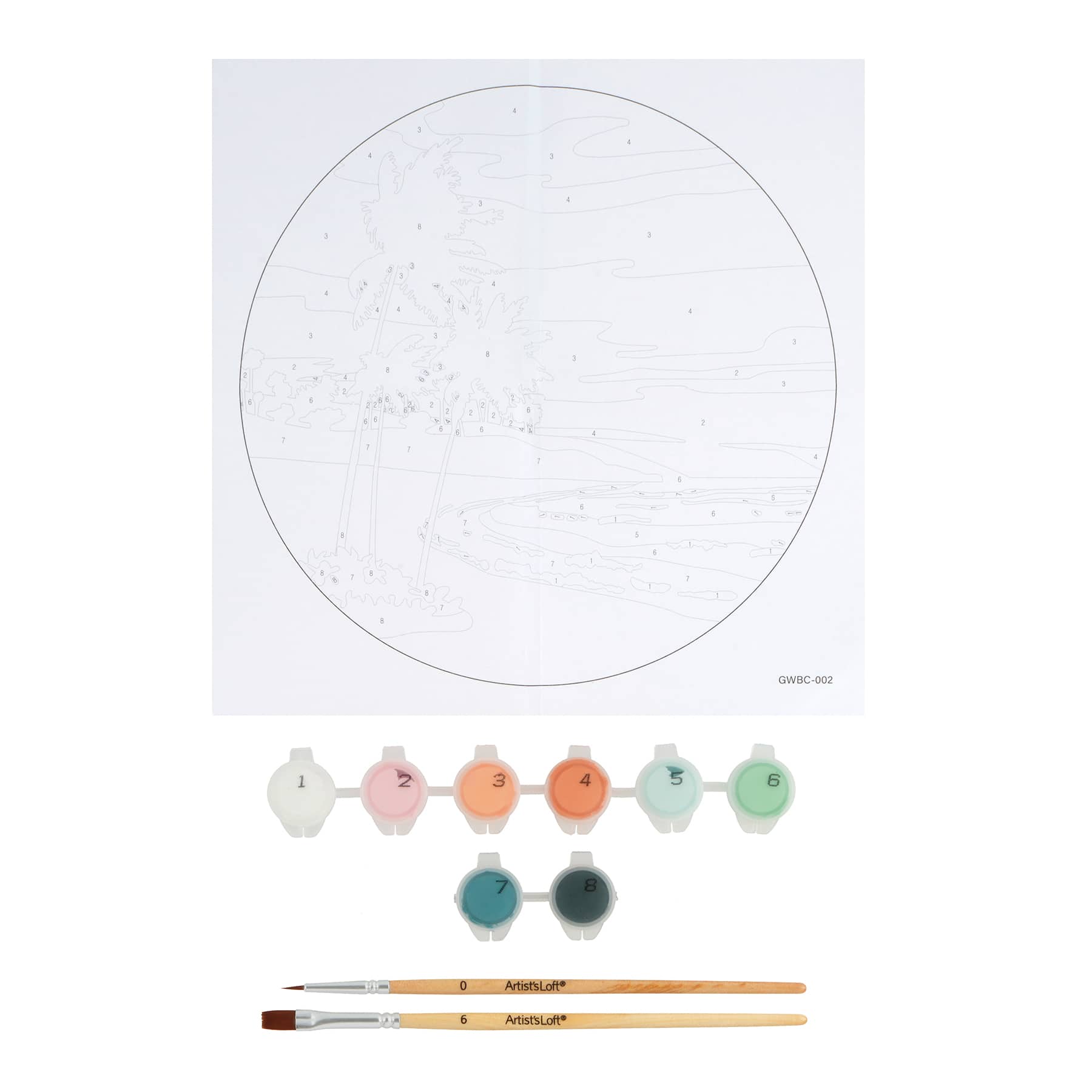 Sunset Beach Paint-by-Number Round Plywood Surface Kit by Artist&#x27;s Loft&#xAE;