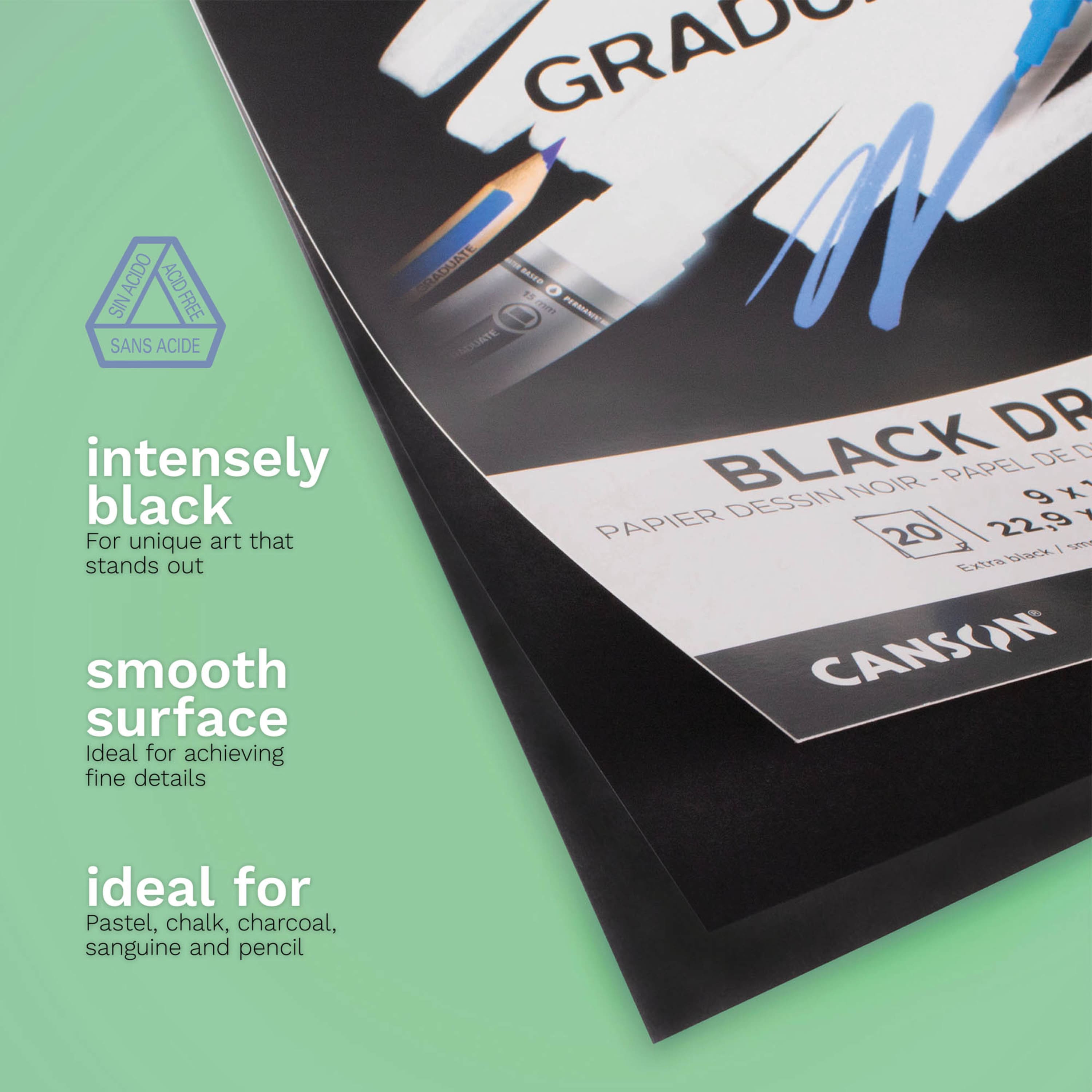 Canson&#xAE; Graduate Foldover Black Drawing Pad, 9&#x22; x 12&#x22;